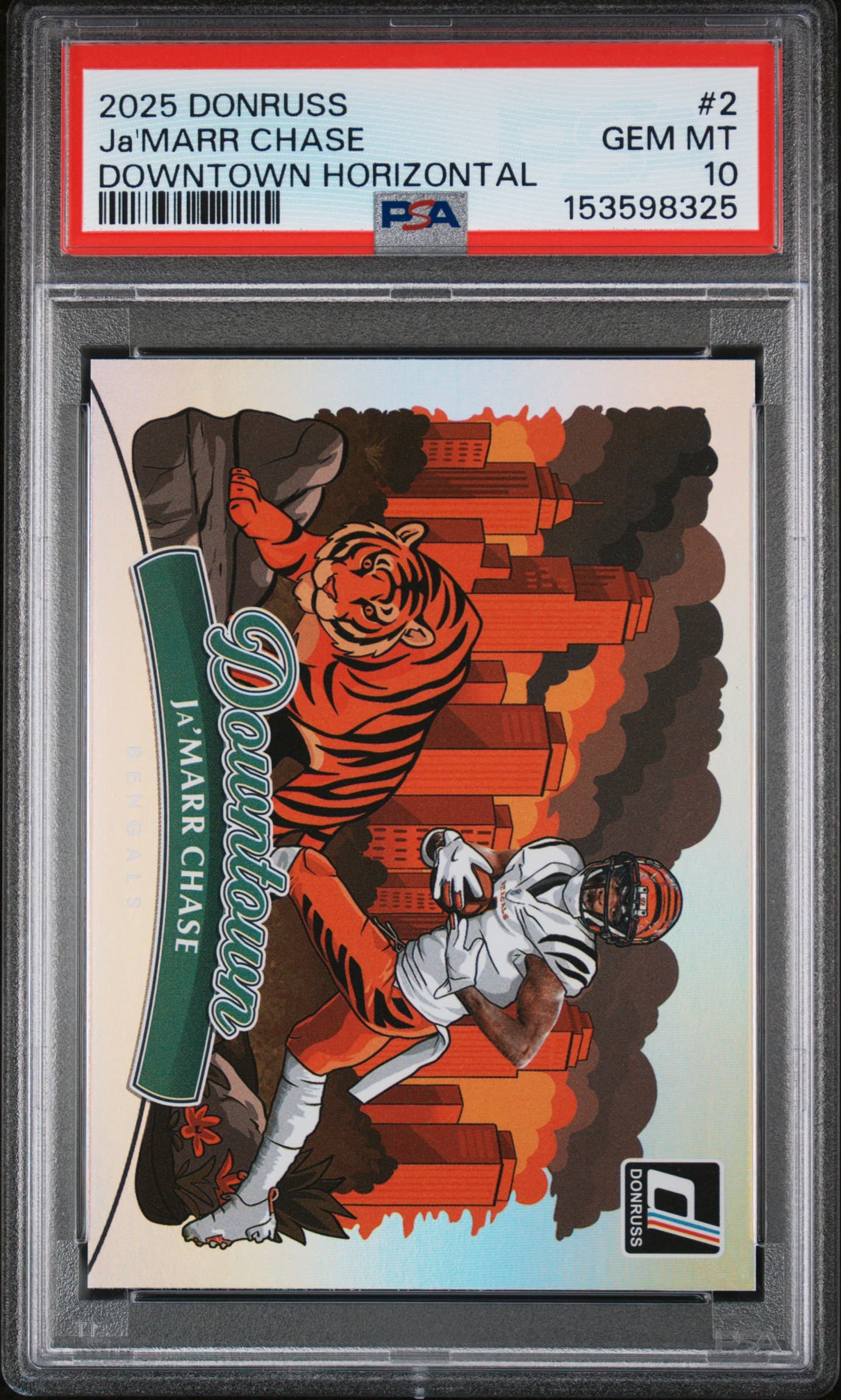 2025 PANINI DONRUSS DOWNTOWN HORIZONTAL Ja'MARR CHASE #2 GEM MT 10 153598325