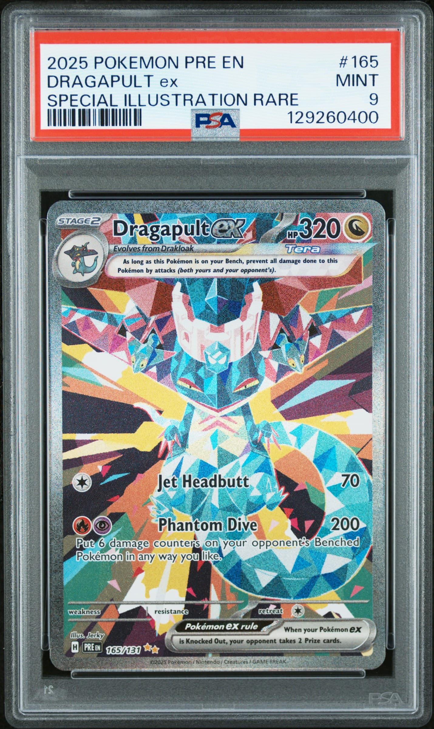 2025 POKEMON PRE EN-PRISMATIC EVOLUTIONS DRAGAPULT ex #165 SPECIAL ILLUSTRATION RARE MINT 9 129260400