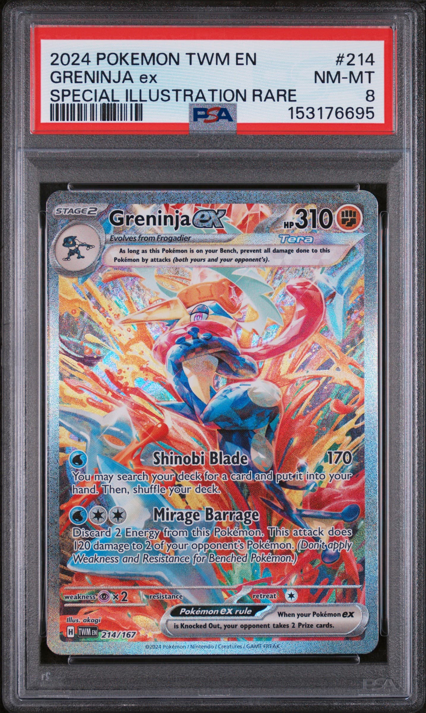 2024 POKEMON TWM EN-TWILIGHT MASQUERADE GRENINJA ex #214 SPECIAL ILLUSTRATION RARE NM-MT 8 153176695