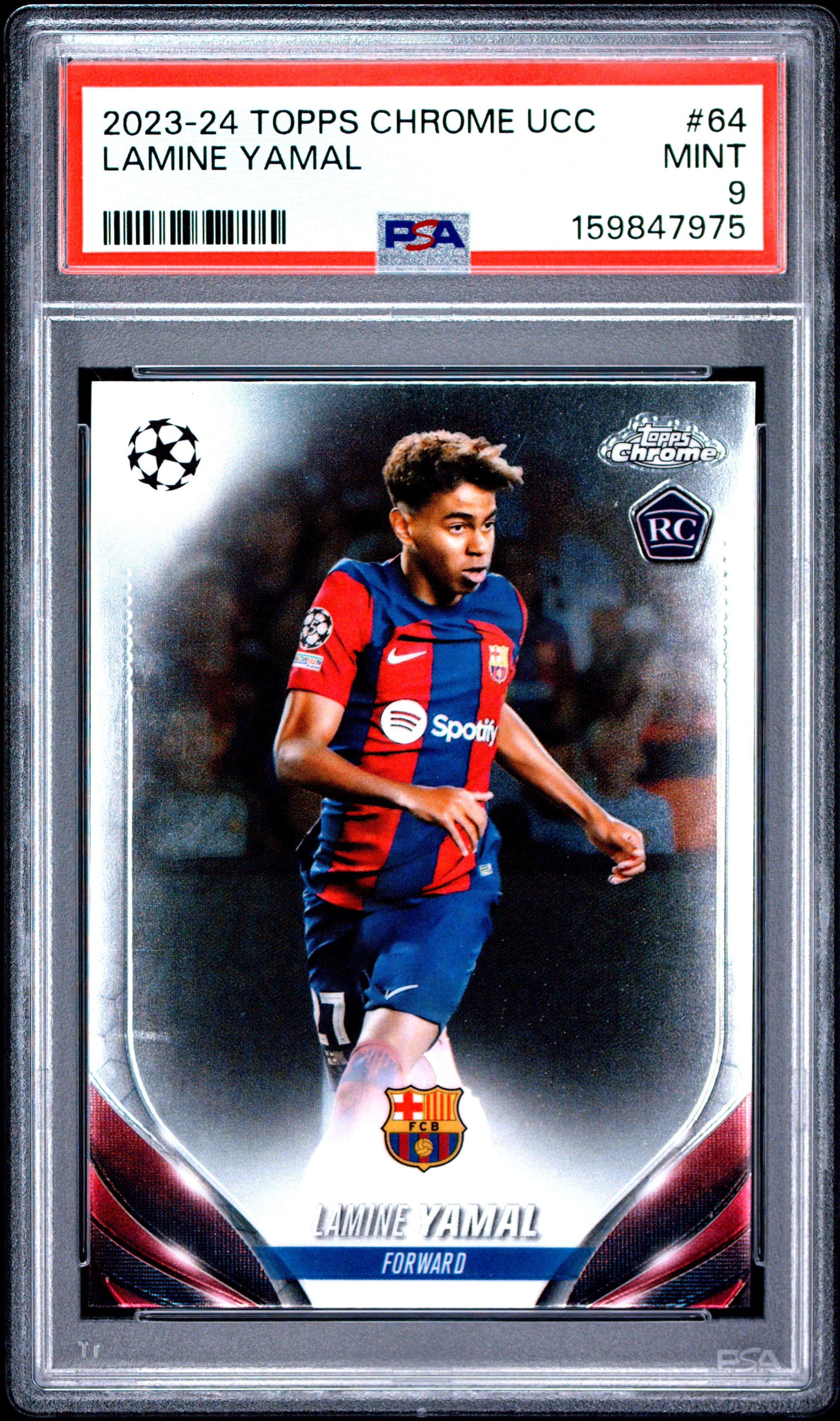 2023-24 TOPPS CHROME UEFA CLUB COMPETITIONS LAMINE YAMAL #64 MINT 9 159847975