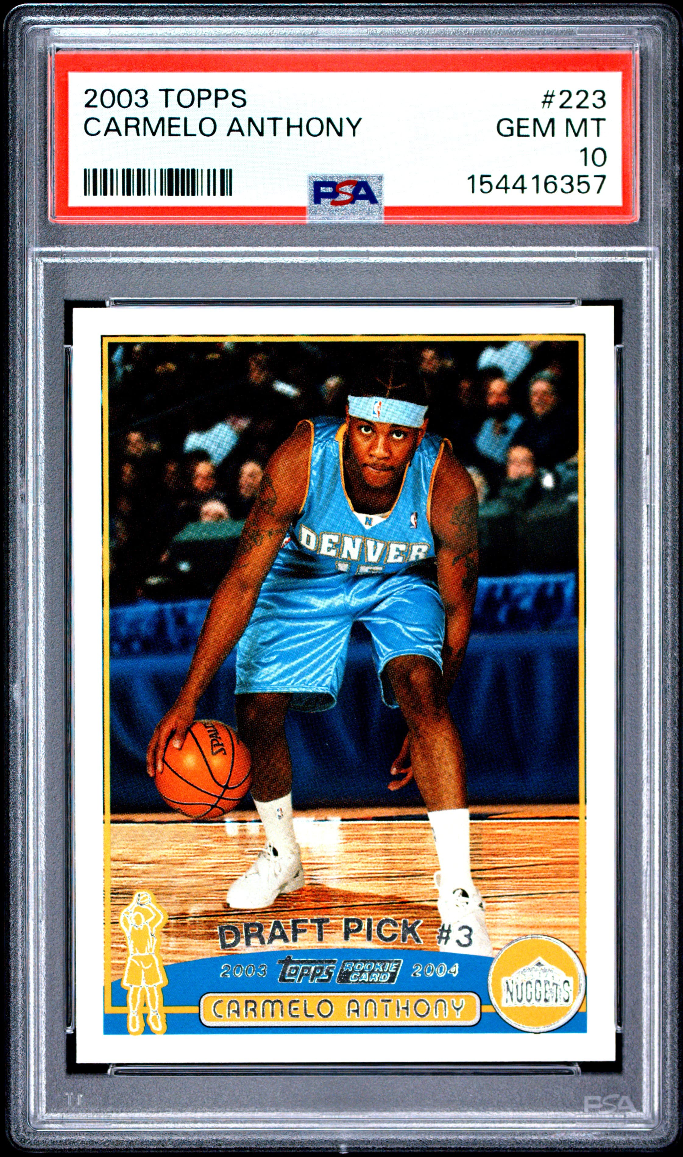 2003 TOPPS CARMELO ANTHONY #223 GEM MT 10 154416357