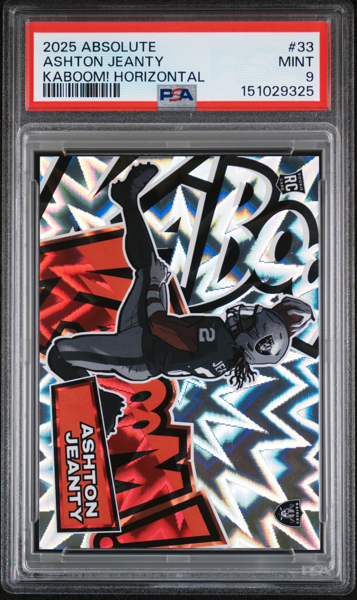 2025 PANINI ABSOLUTE KABOOM! HORIZONTAL ASHTON JEANTY #33 MINT 9 151029325
