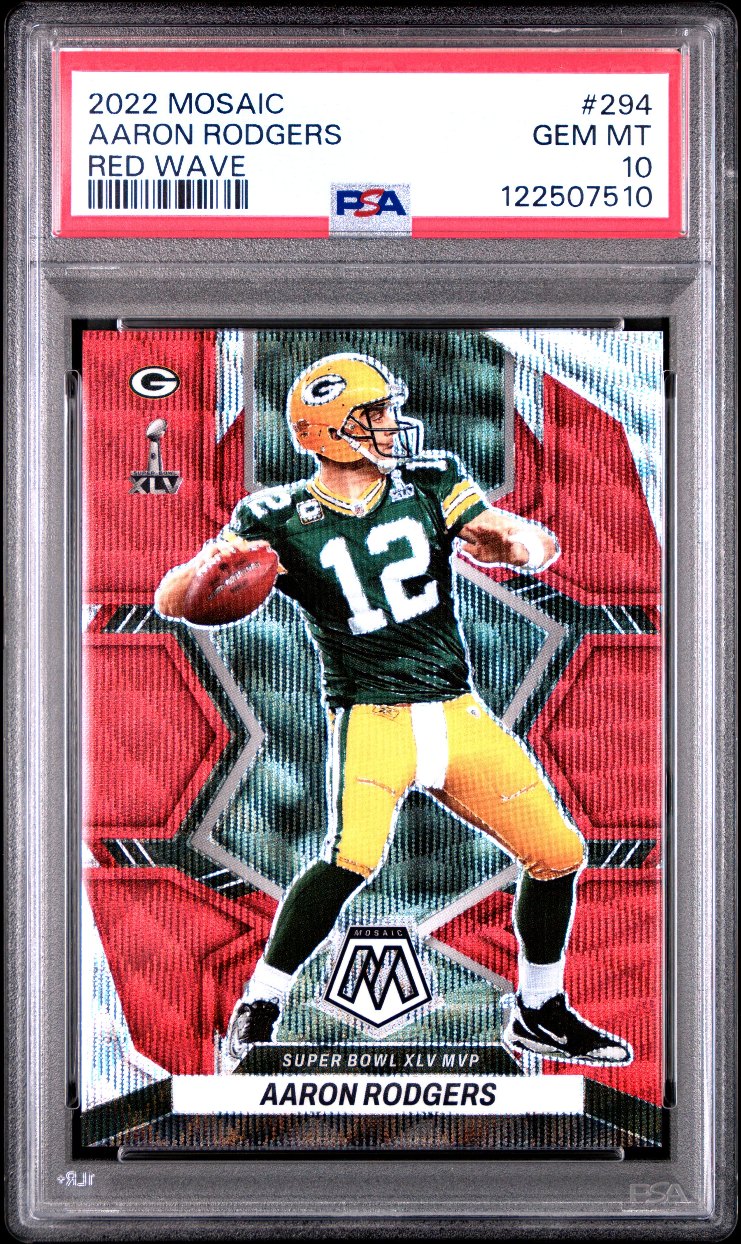 2022 PANINI MOSAIC AARON RODGERS #294 RED WAVE GEM MT 10 122507510