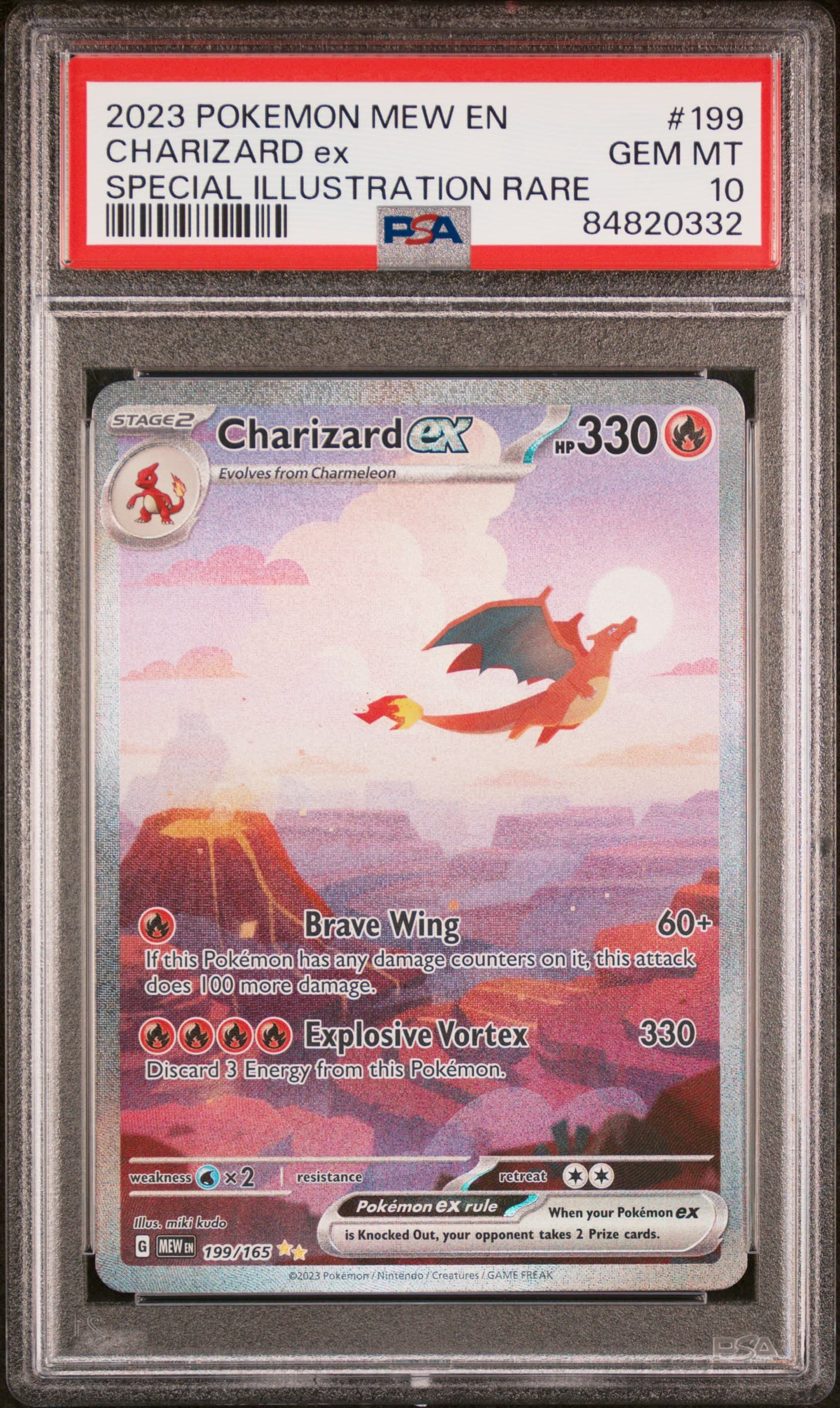 2023 POKEMON MEW EN-151 CHARIZARD ex #199 SPECIAL ILLUSTRATION RARE GEM MT 10 84820332