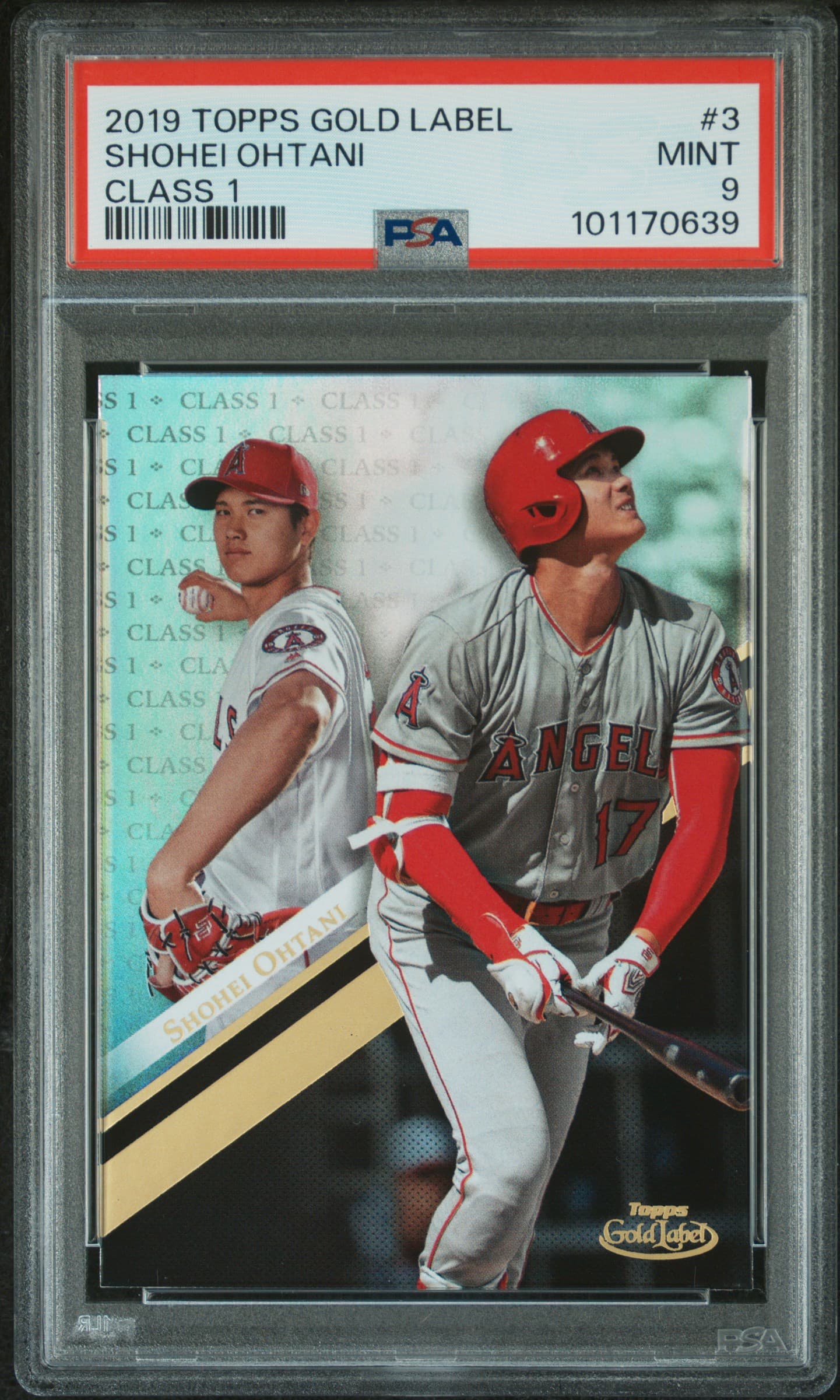 2019 TOPPS GOLD LABEL SHOHEI OHTANI #3 CLASS 1 MINT 9 101170639