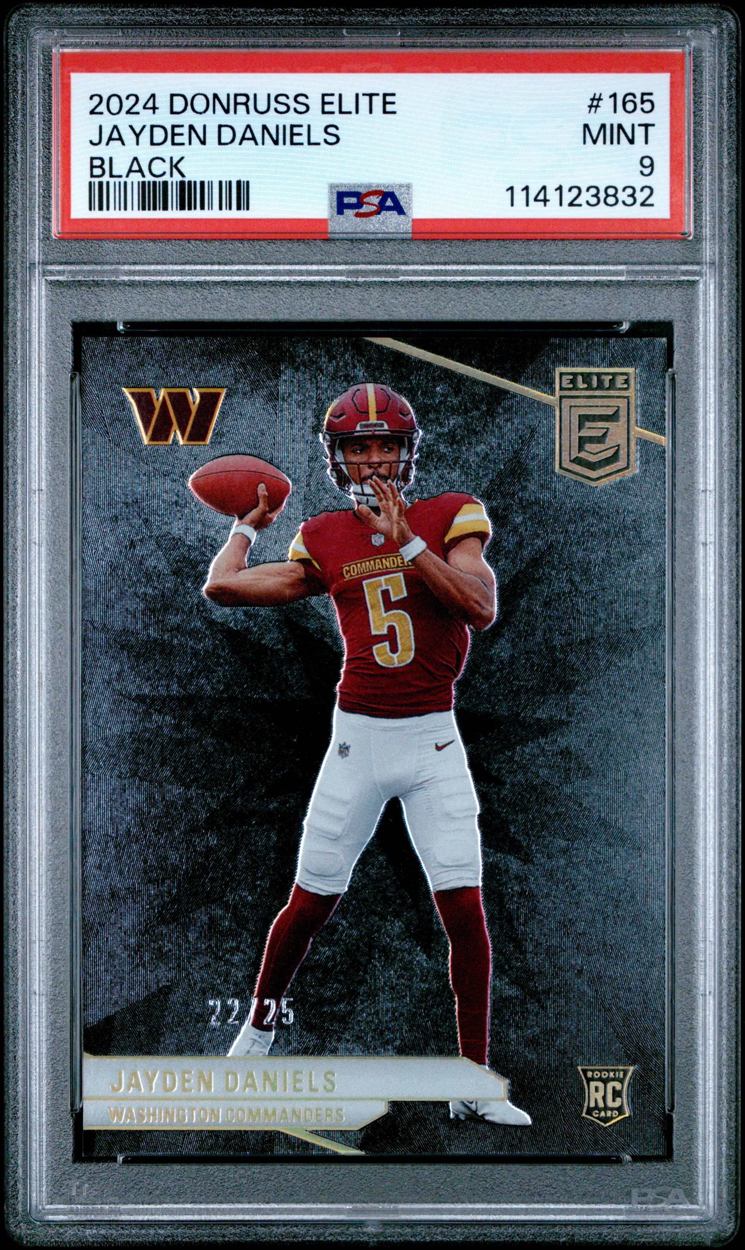 2024 PANINI DONRUSS ELITE JAYDEN DANIELS #165 BLACK MINT 9 114123832
