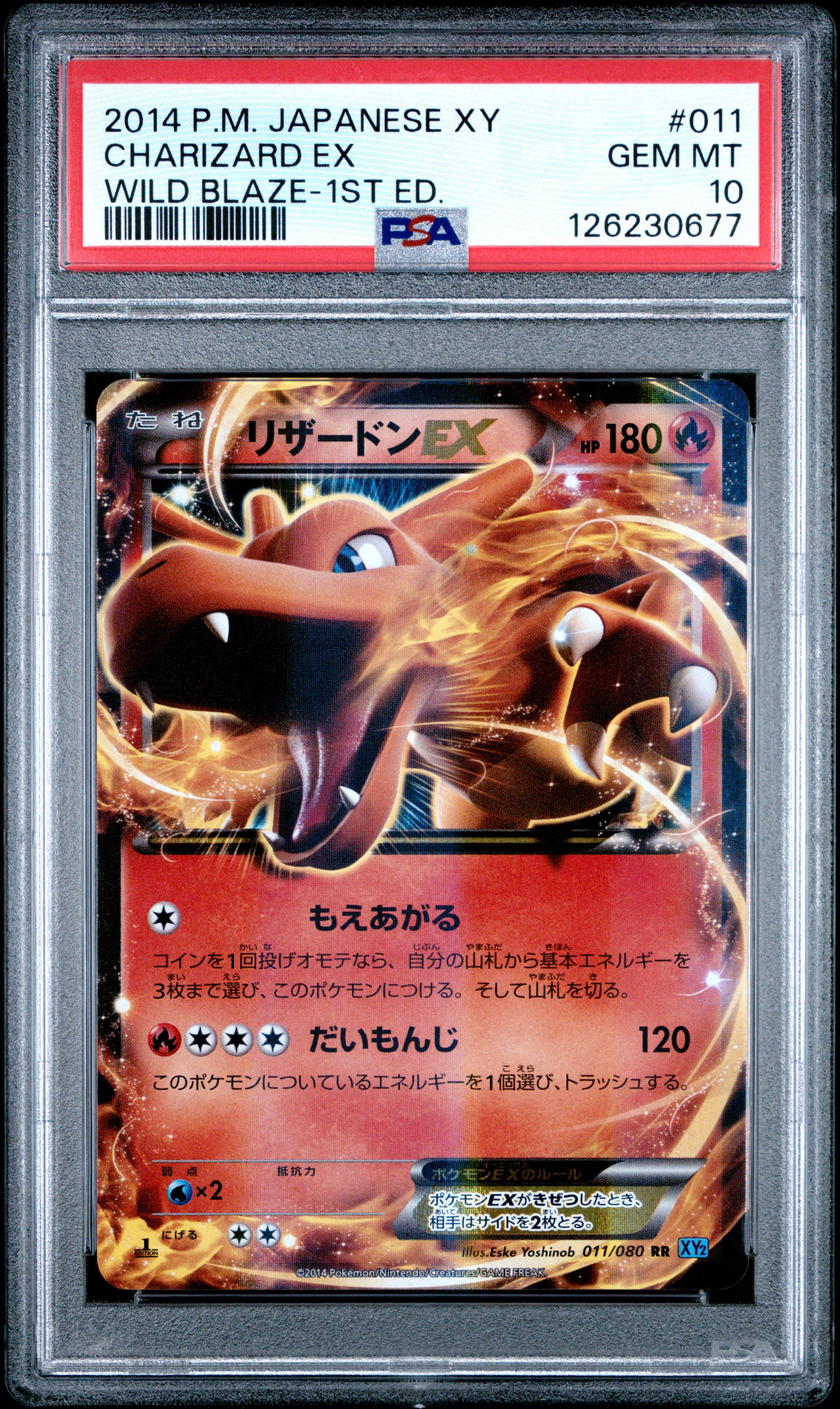 2014 POKEMON JAPANESE XY WILD BLAZE CHARIZARD EX #011 WILD BLAZE-1ST ED. GEM MT 10 126230677