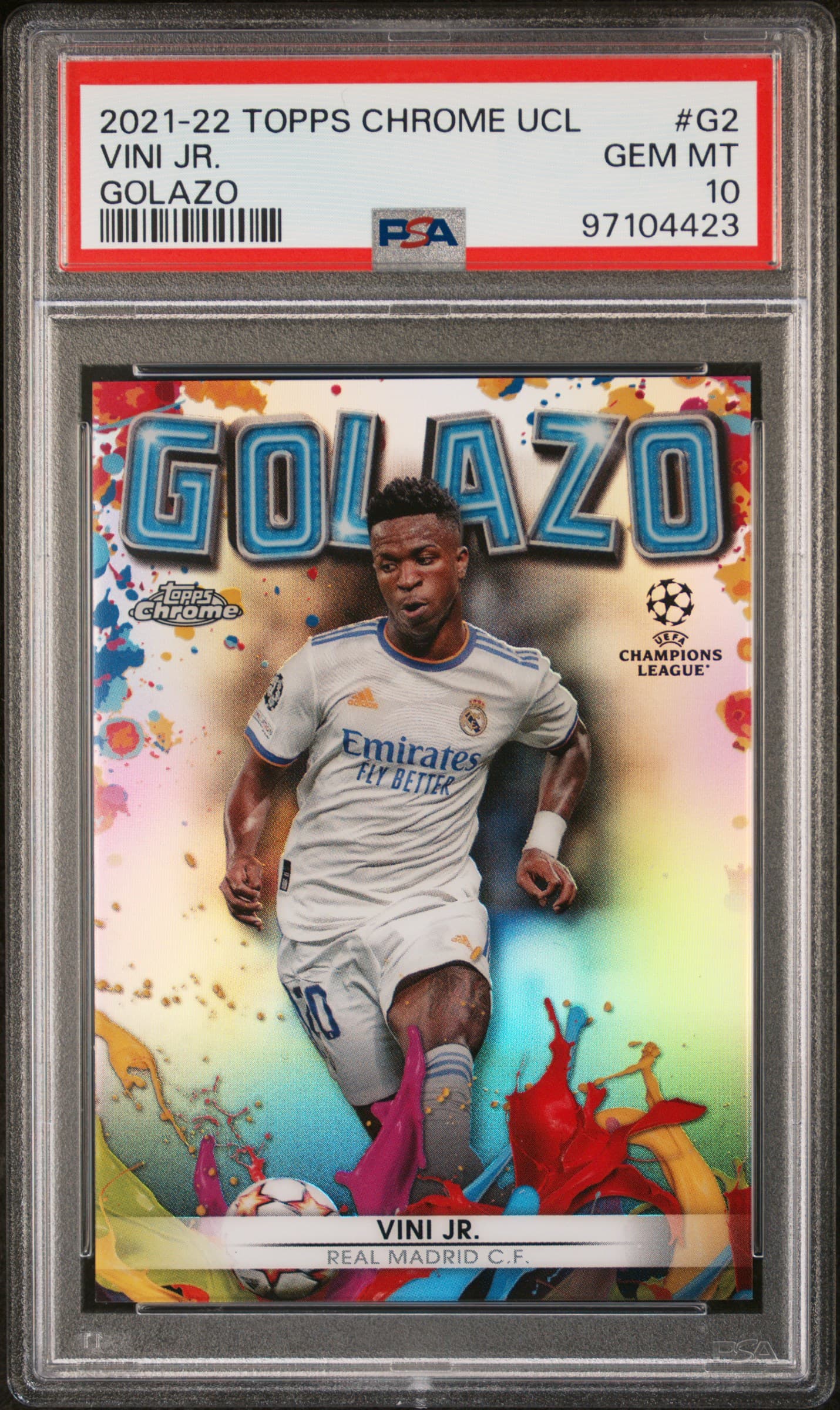 2021 TOPPS CHROME UEFA CHAMPIONS LEAGUE GOLAZO VINI JR. #G2 GOLAZO GEM MT 10 97104423