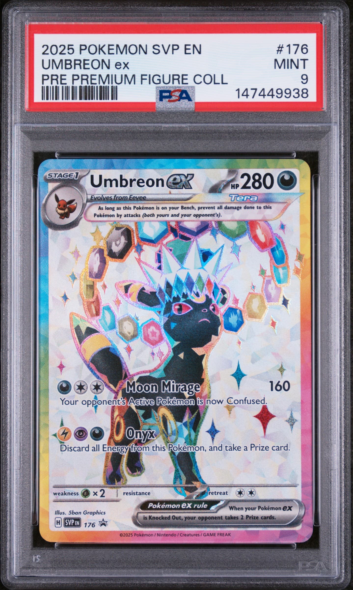 2025 POKEMON SVP EN-SV BLACK STAR PROMO UMBREON ex #176 PRE PREMIUM FIGURE COLL MINT 9 147449938