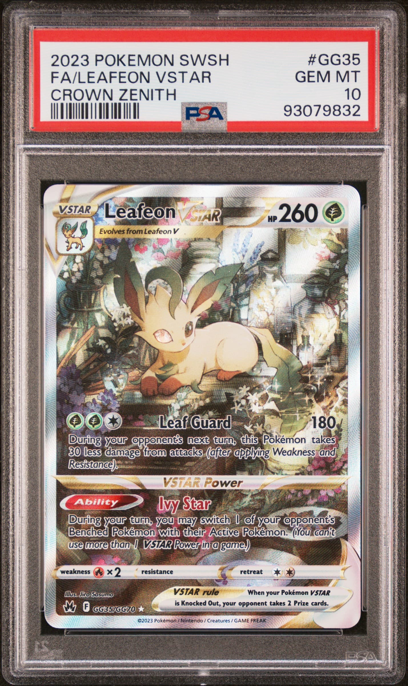 2023 POKEMON SWORD AND SHIELD CROWN ZENITH FA/LEAFEON VSTAR #GG35 CROWN ZENITH GEM MT 10 93079832