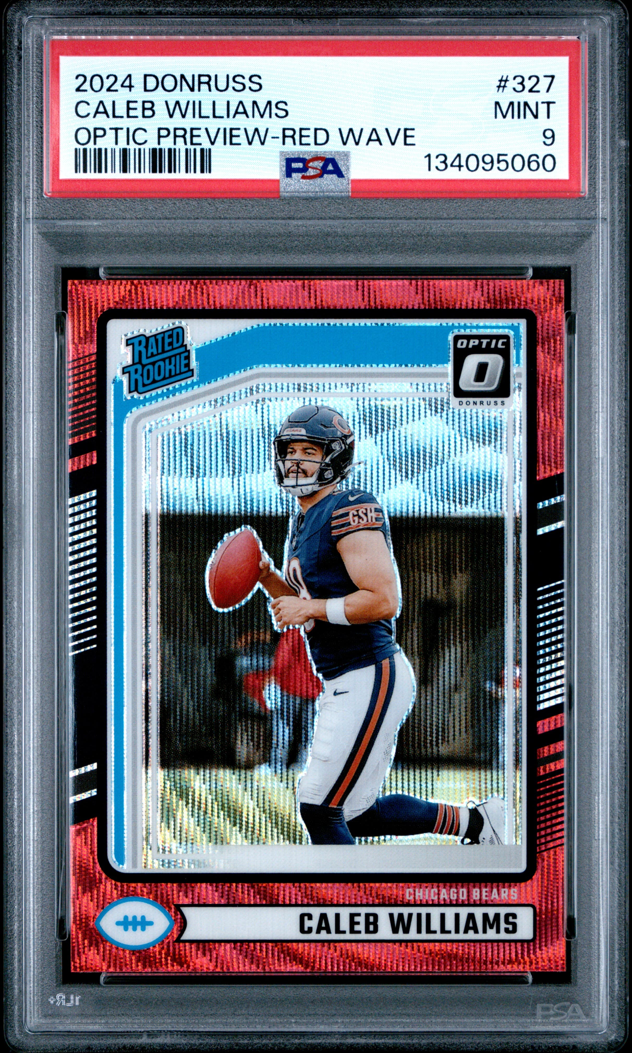 2024 PANINI DONRUSS CALEB WILLIAMS #327 OPTIC PREVIEW-RED WAVE MINT 9 134095060