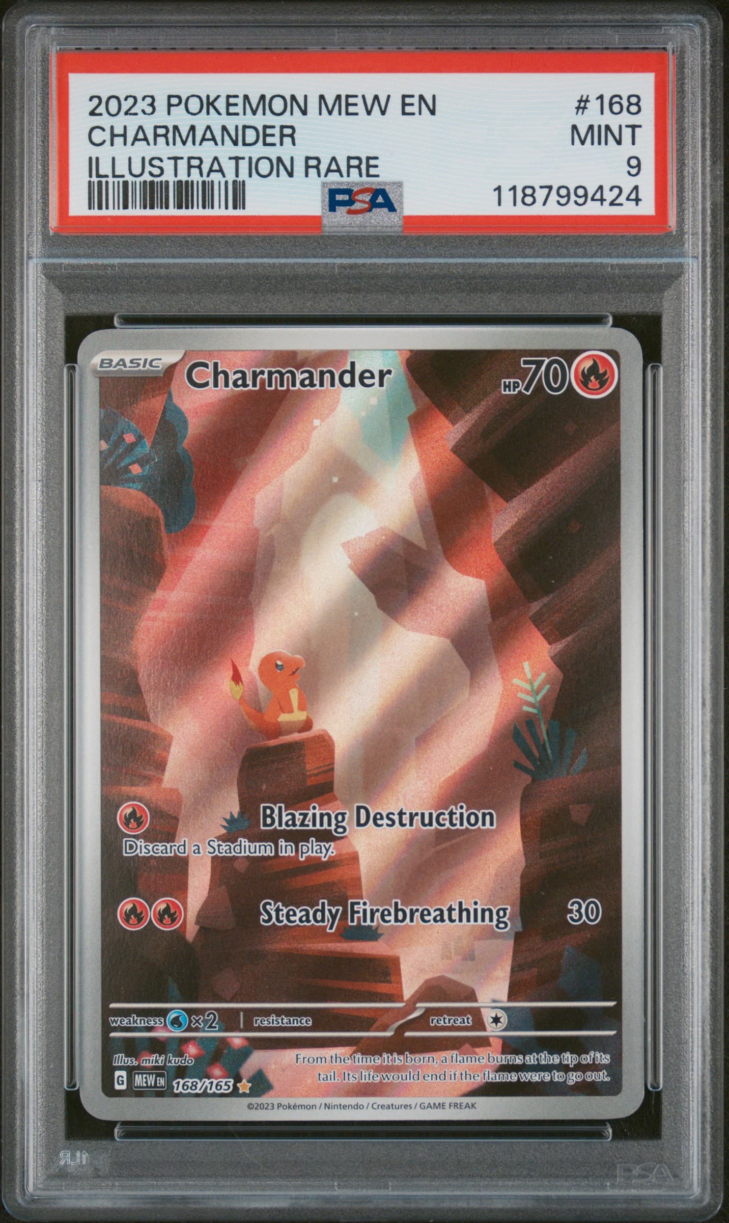 2023 POKEMON MEW EN-151 CHARMANDER #168 ILLUSTRATION RARE MINT 9 118799424