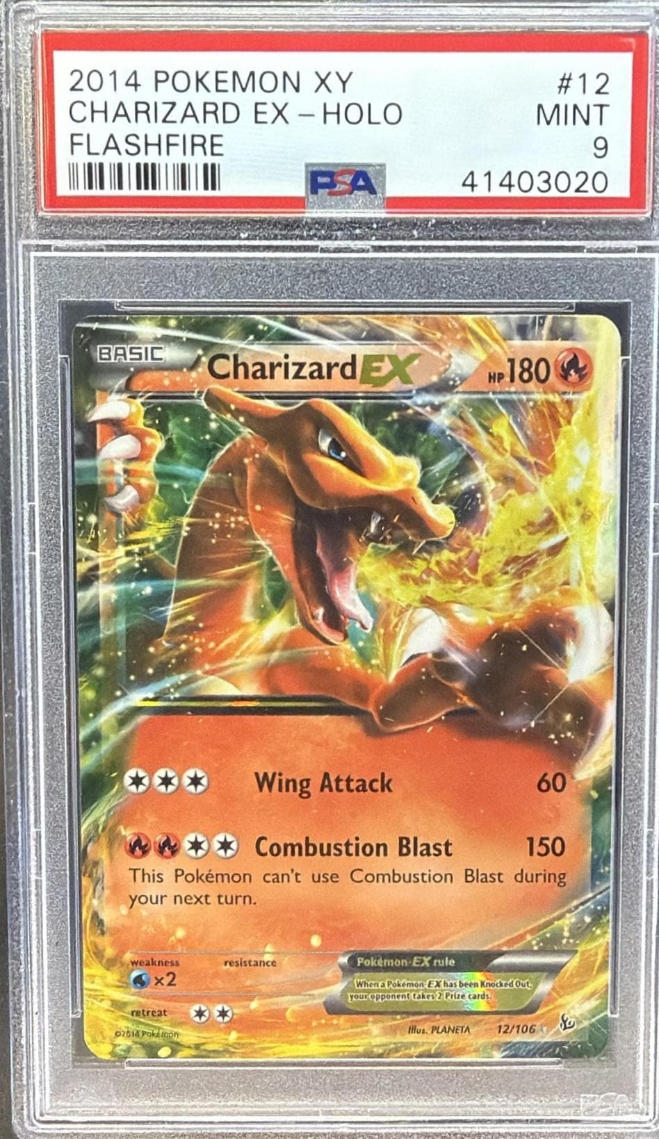 2014 POKEMON XY FLASHFIRE CHARIZARD EX #12 FLASHFIRE MINT 9 41403020