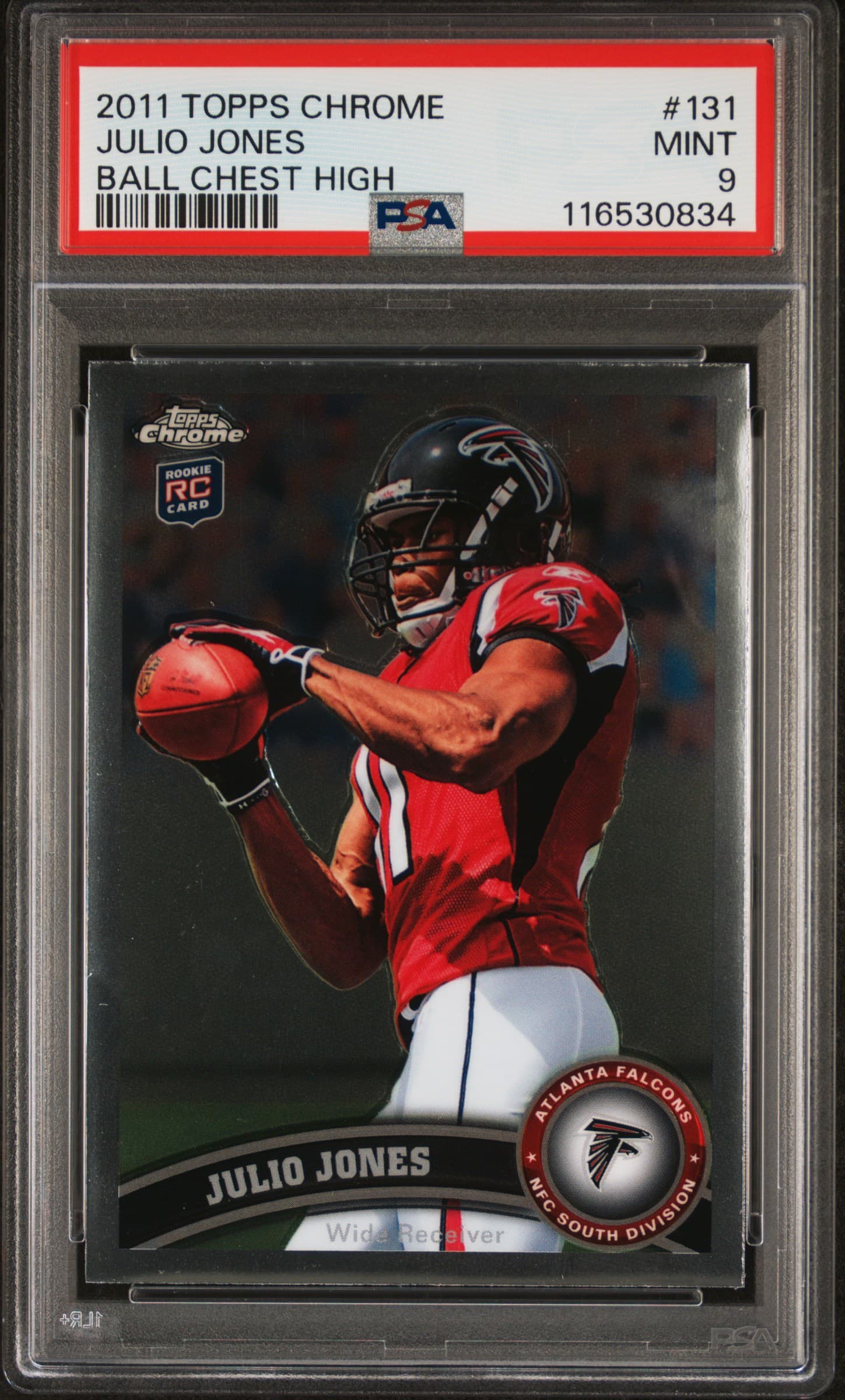 2011 TOPPS CHROME JULIO JONES #131 BALL CHEST HIGH MINT 9 116530834