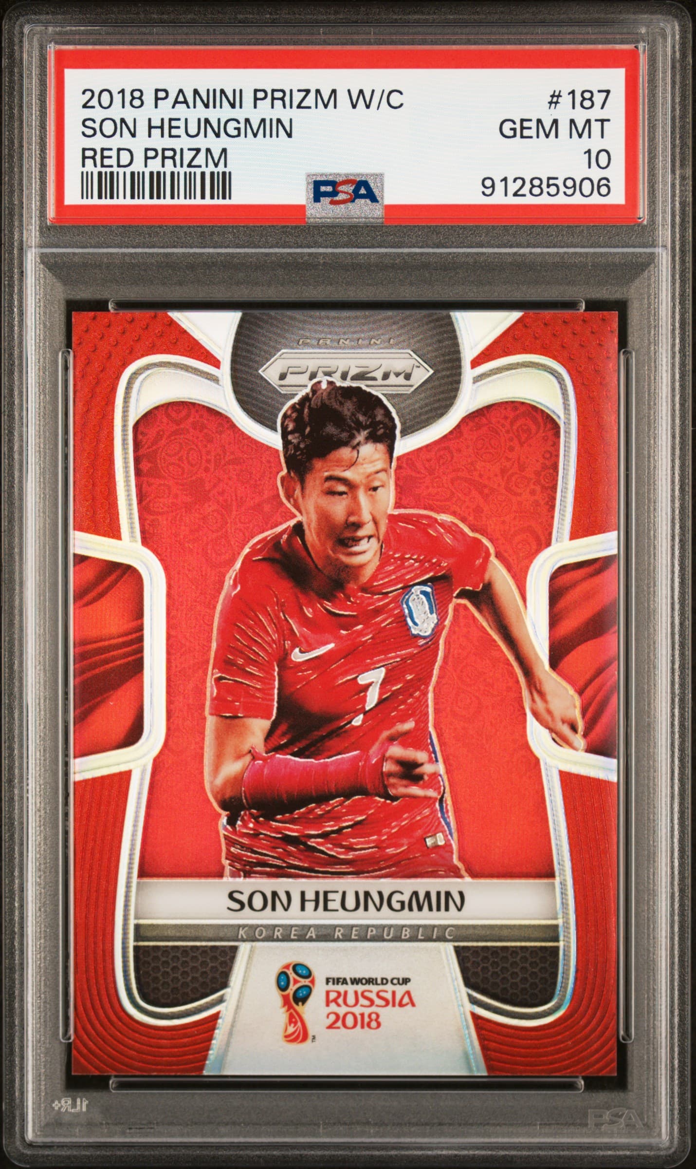 2018 PANINI PRIZM WORLD CUP SON HEUNGMIN #187 RED PRIZM GEM MT 10 91285906