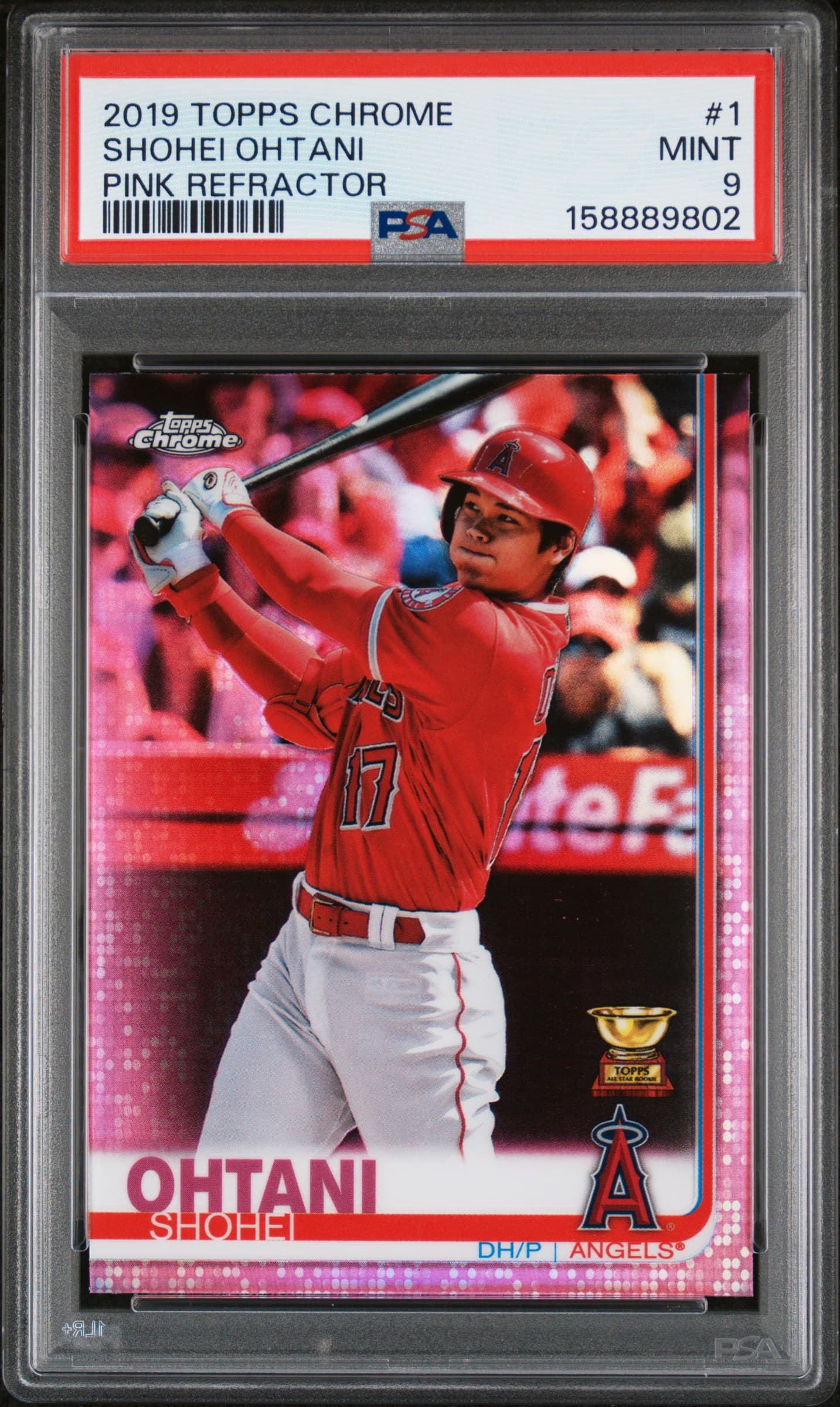 2019 TOPPS CHROME SHOHEI OHTANI #1 PINK REFRACTOR MINT 9 158889802