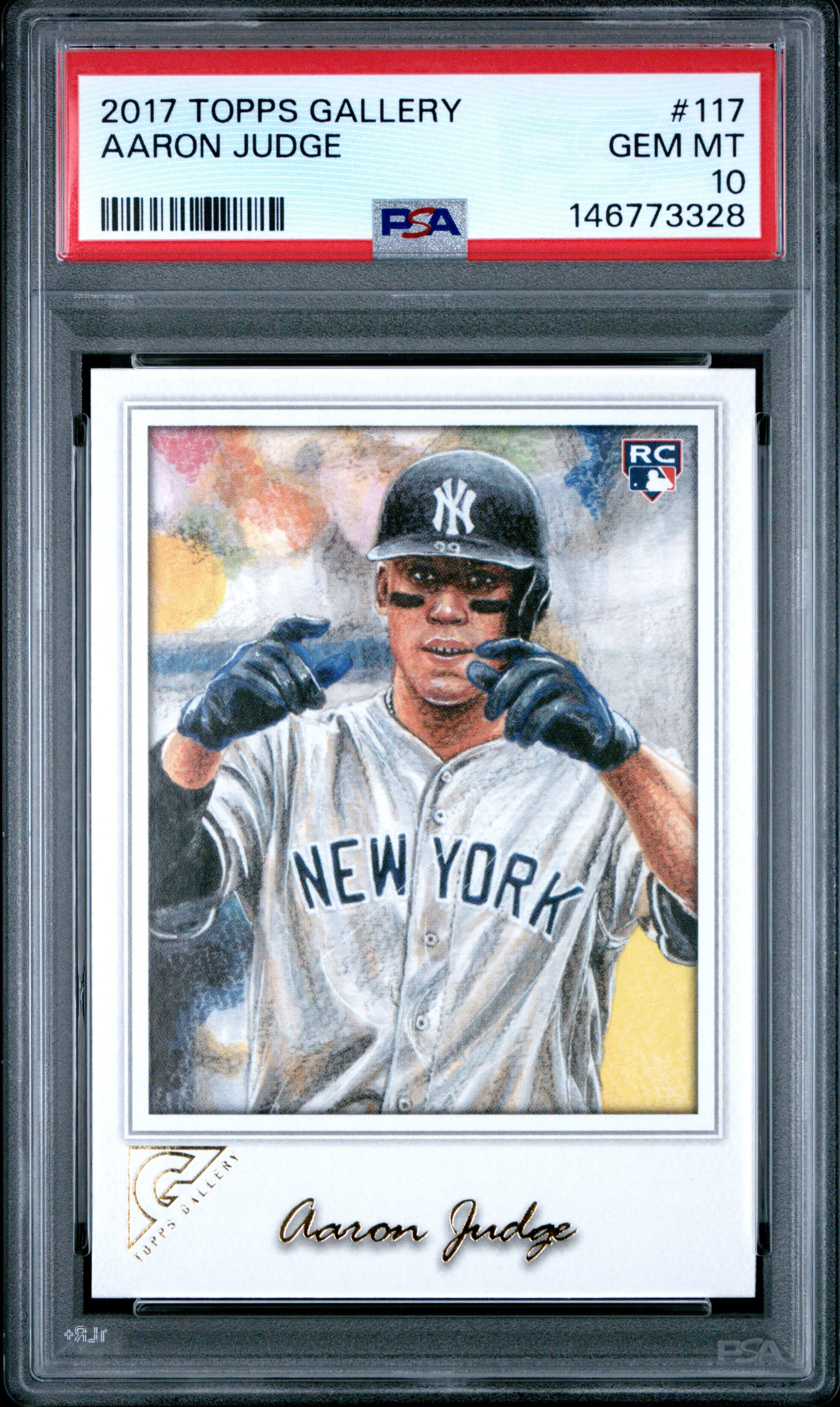 2017 TOPPS GALLERY AARON JUDGE #117 GEM MT 10 146773328