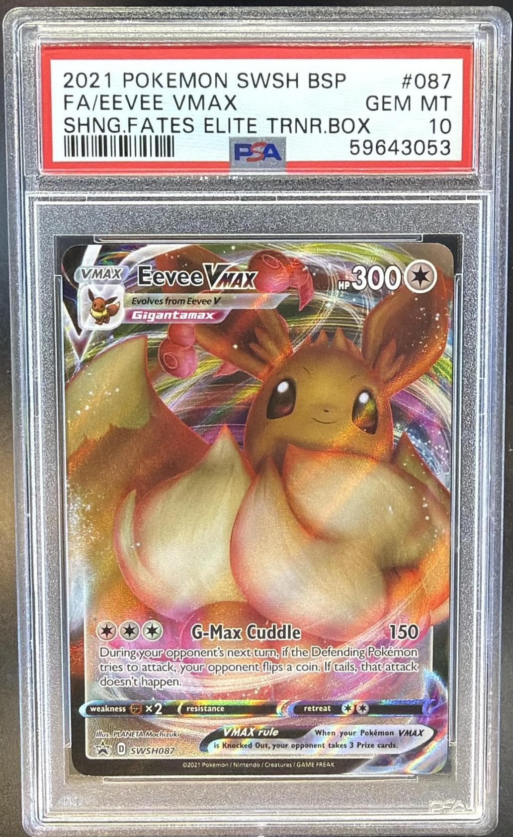 2021 POKEMON SWSH BLACK STAR PROMO FA/EEVEE VMAX #087 SHNG.FATES ELITE TRNR.BOX GEM MT 10 59643053