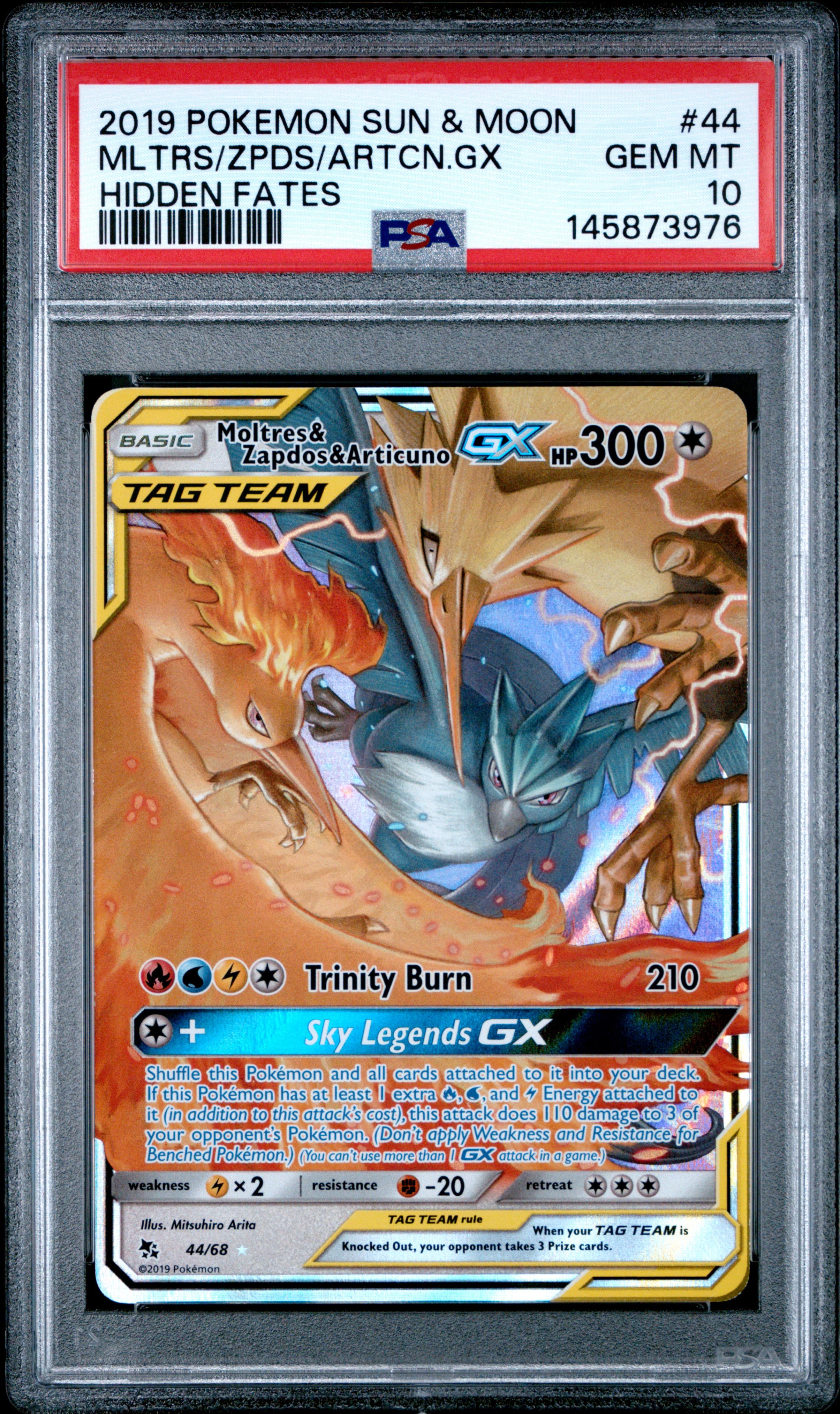 2019 POKEMON SUN & MOON HIDDEN FATES MLTRS/ZPDS/ARTCN.GX #44 HIDDEN FATES GEM MT 10 145873976