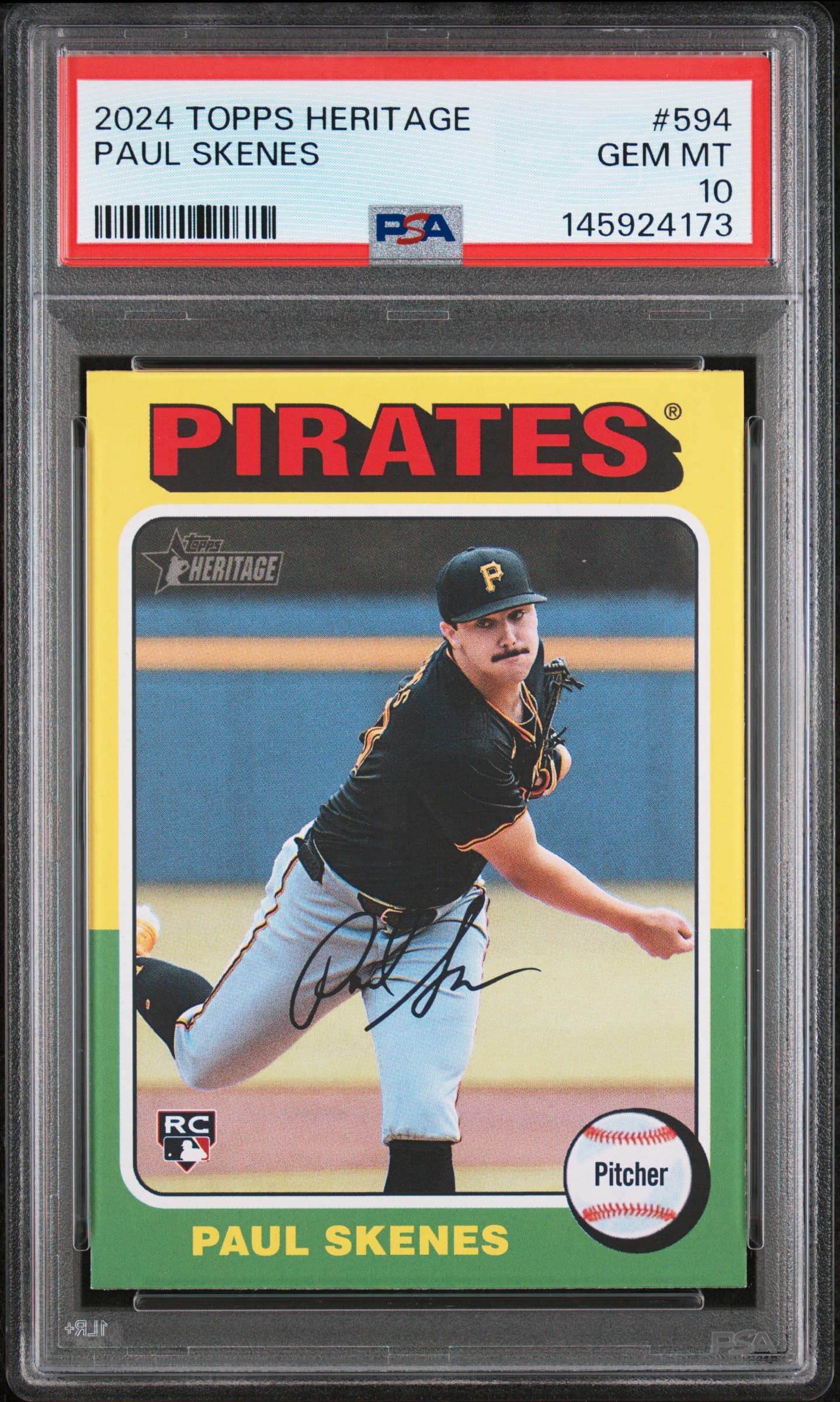 2024 TOPPS HERITAGE PAUL SKENES #594 GEM MT 10 145924173
