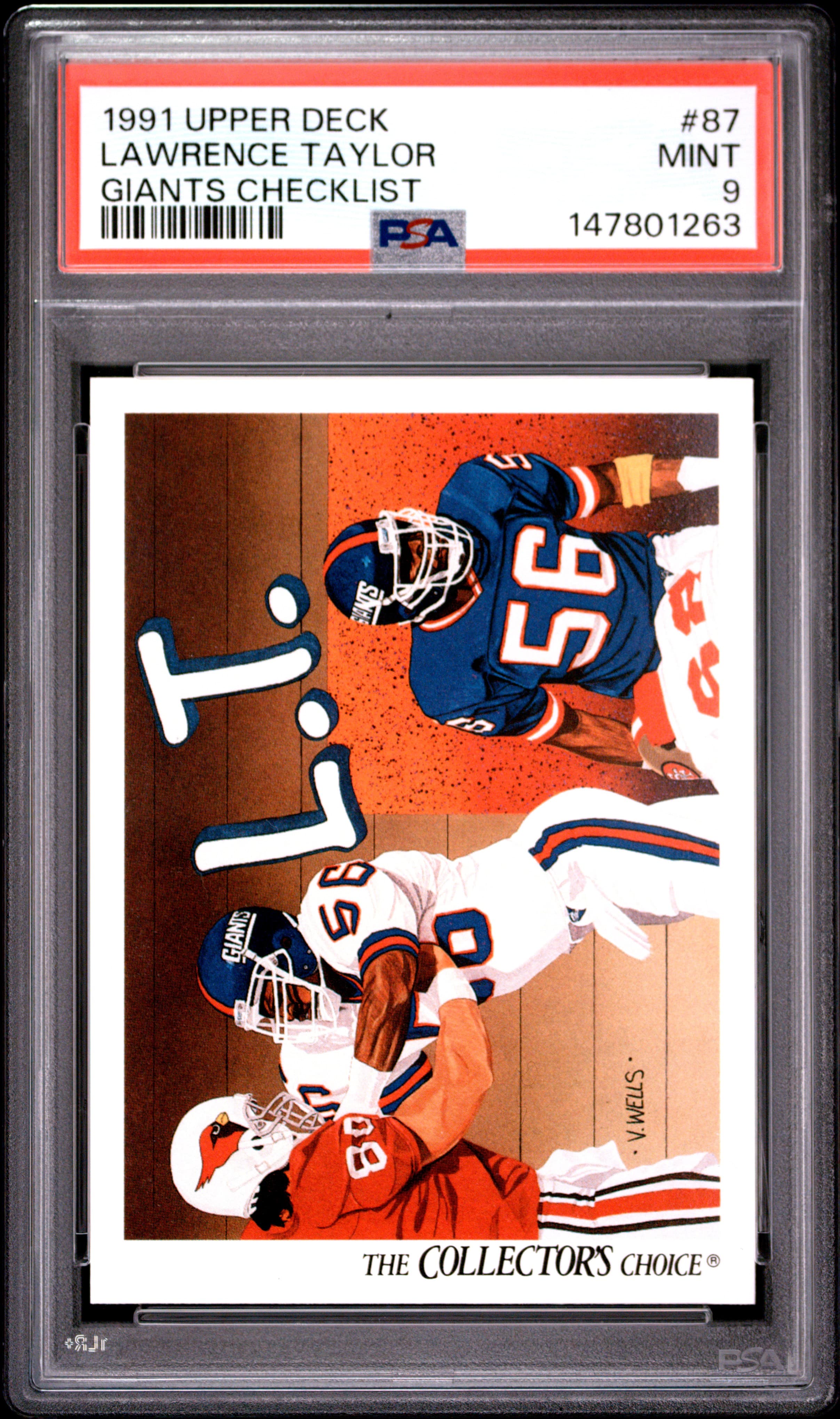 1991 UPPER DECK LAWRENCE TAYLOR #87 GIANTS CHECKLIST MINT 9 147801263