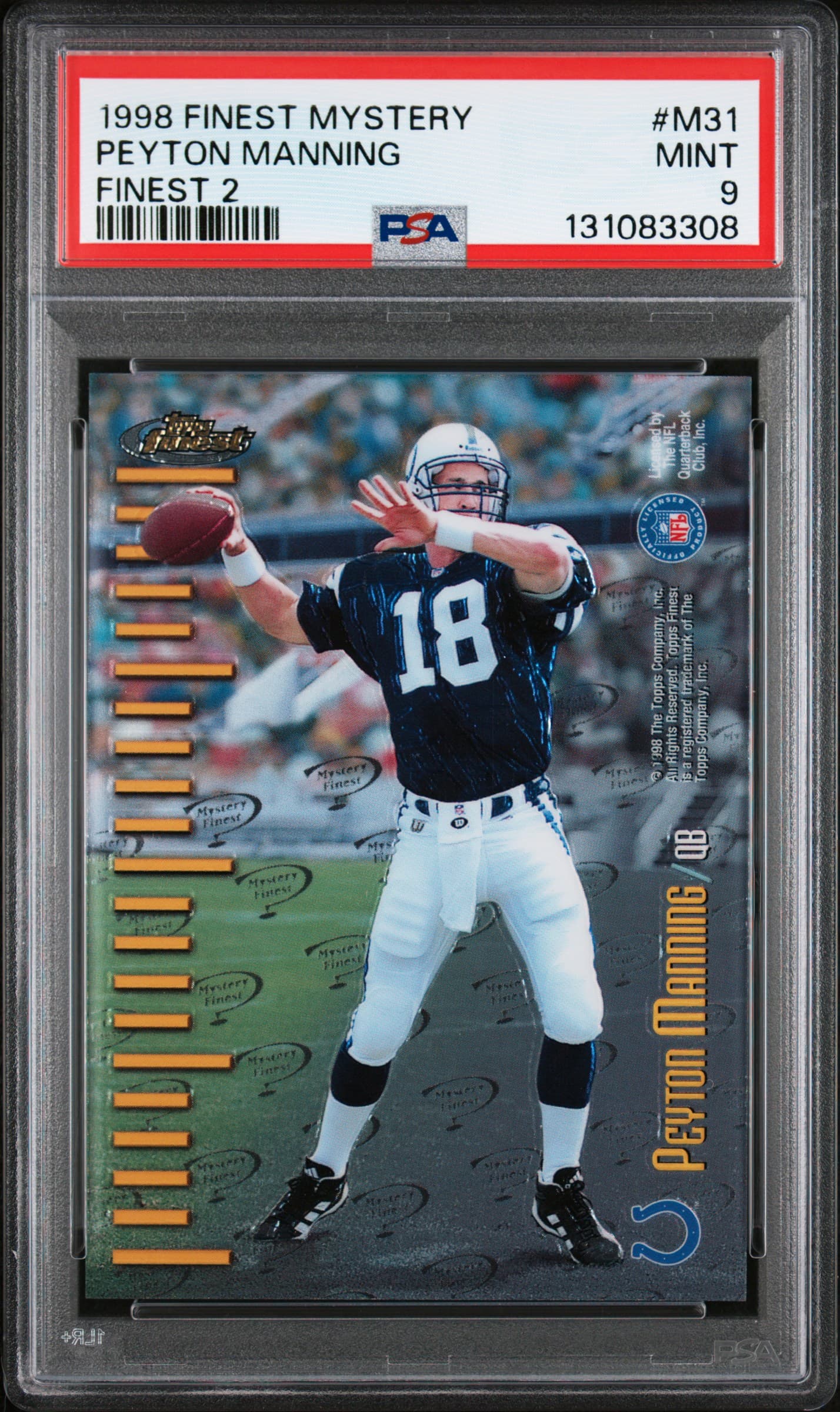 1998 FINEST MYSTERY FINEST 2 PEYTON MANNING #M31 FINEST 2 MINT 9 131083308