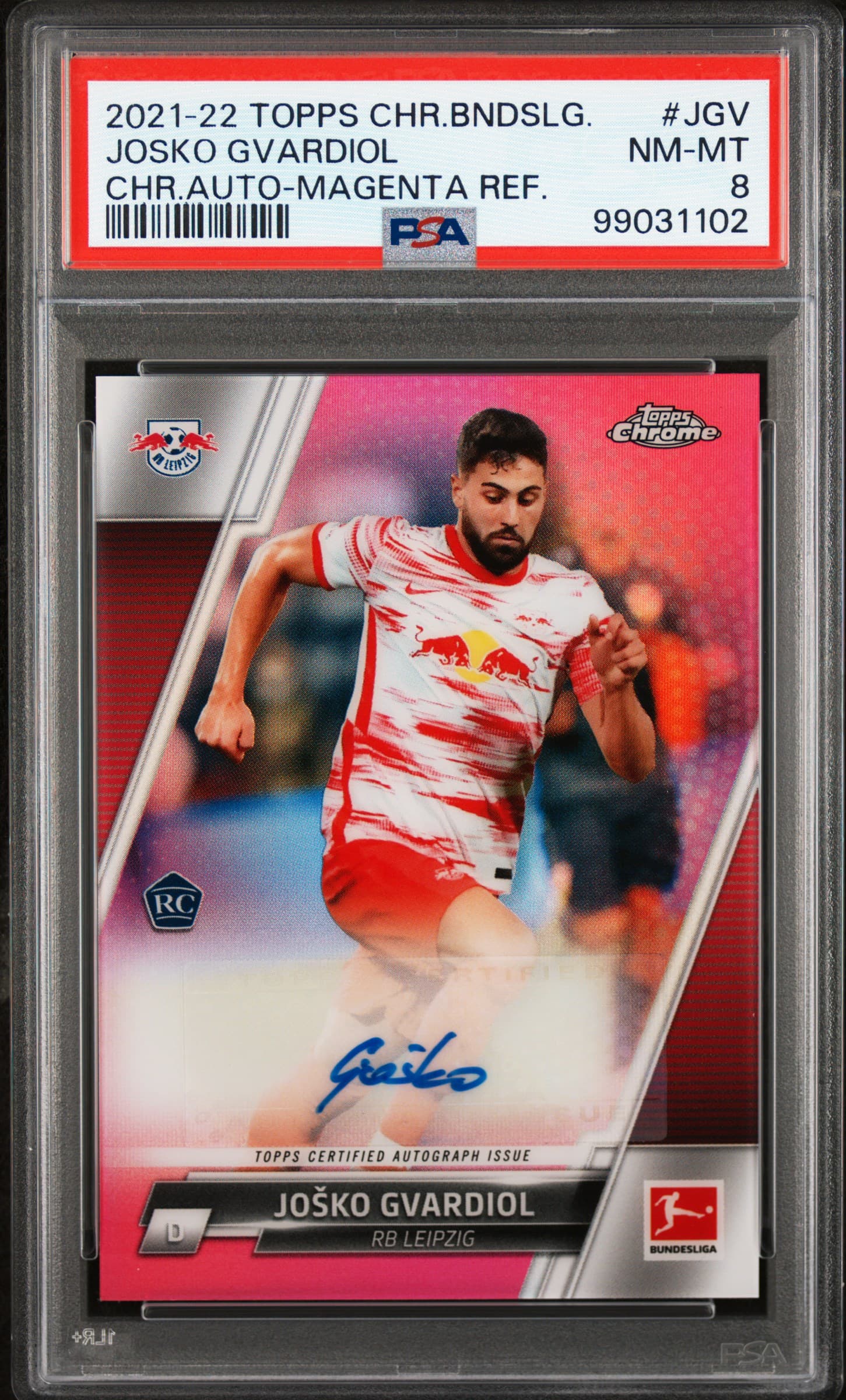 2021 TOPPS CHROME BUNDESLIGA CHROME AUTOGRAPHS JOSKO GVARDIOL #JGV CHR.AUTO-MAGENTA REF. NM-MT 8 99031102