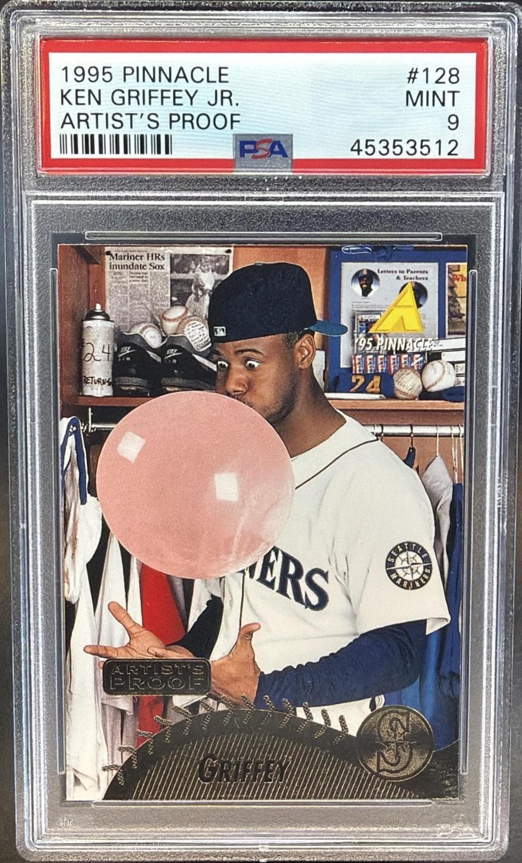 1995 PINNACLE KEN GRIFFEY JR. #128 ARTIST'S PROOF MINT 9 45353512