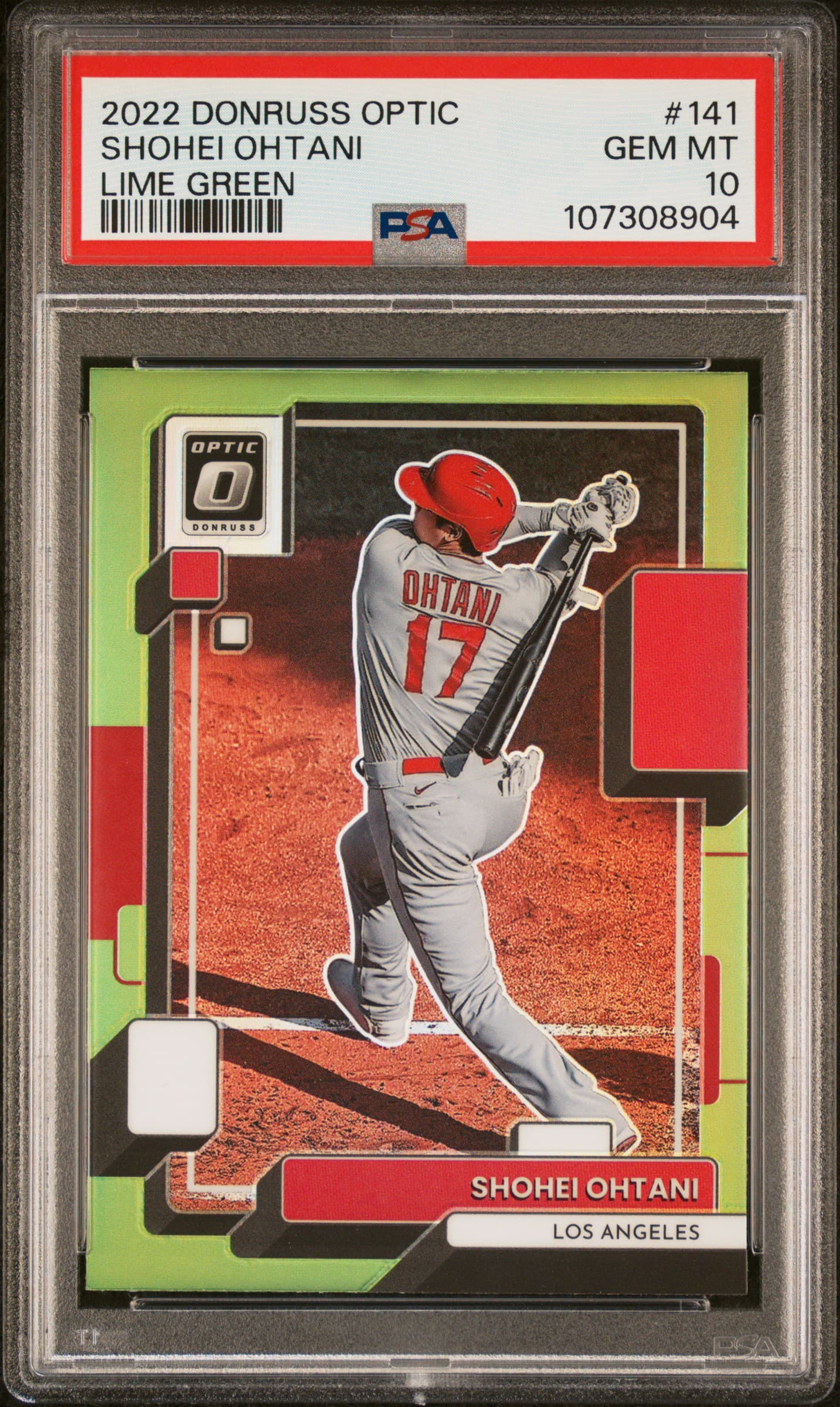 2022 PANINI DONRUSS OPTIC SHOHEI OHTANI #141 LIME GREEN GEM MT 10 107308904