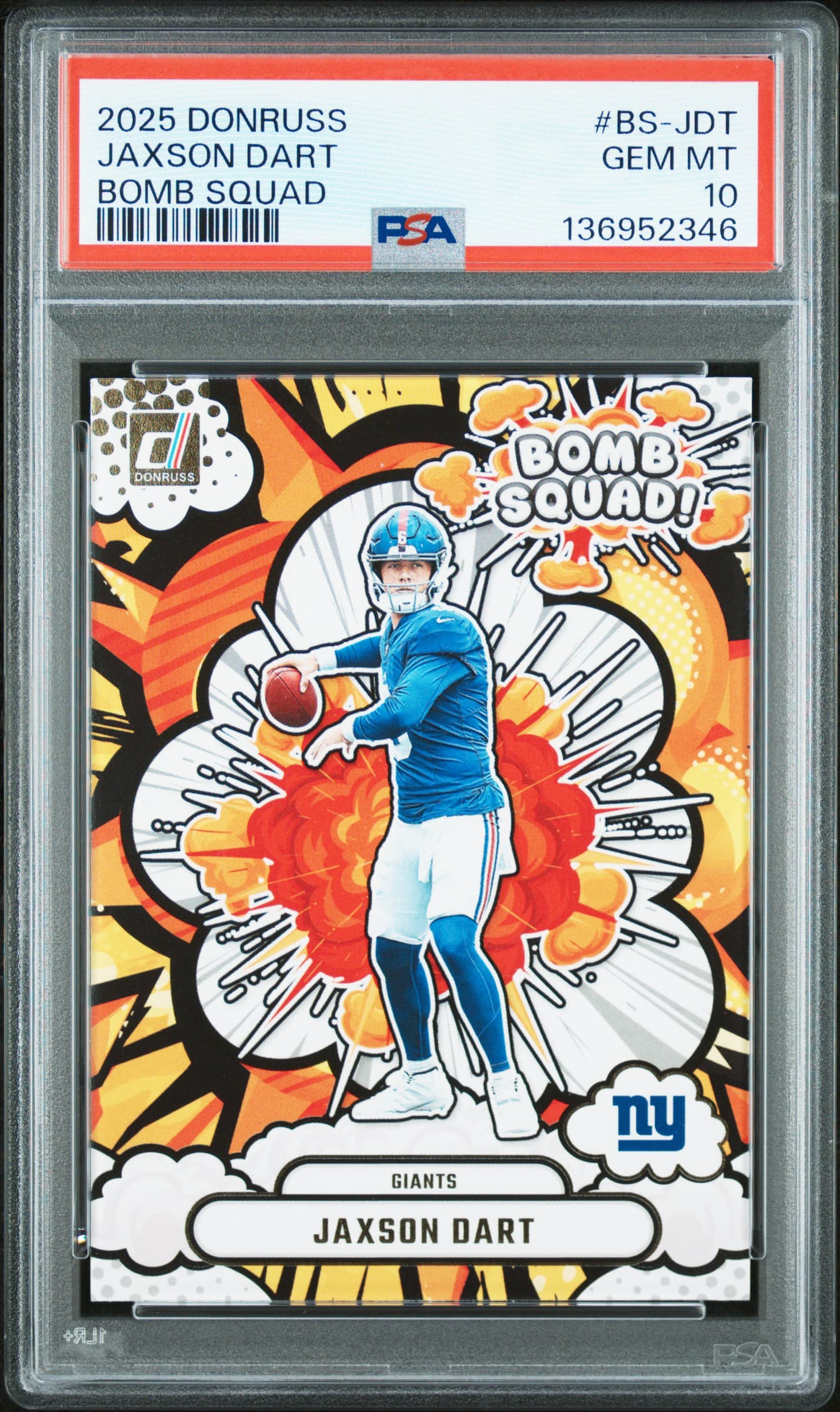 2025 PANINI DONRUSS BOMB SQUAD JAXSON DART #BS-JDT GEM MT 10 136952346