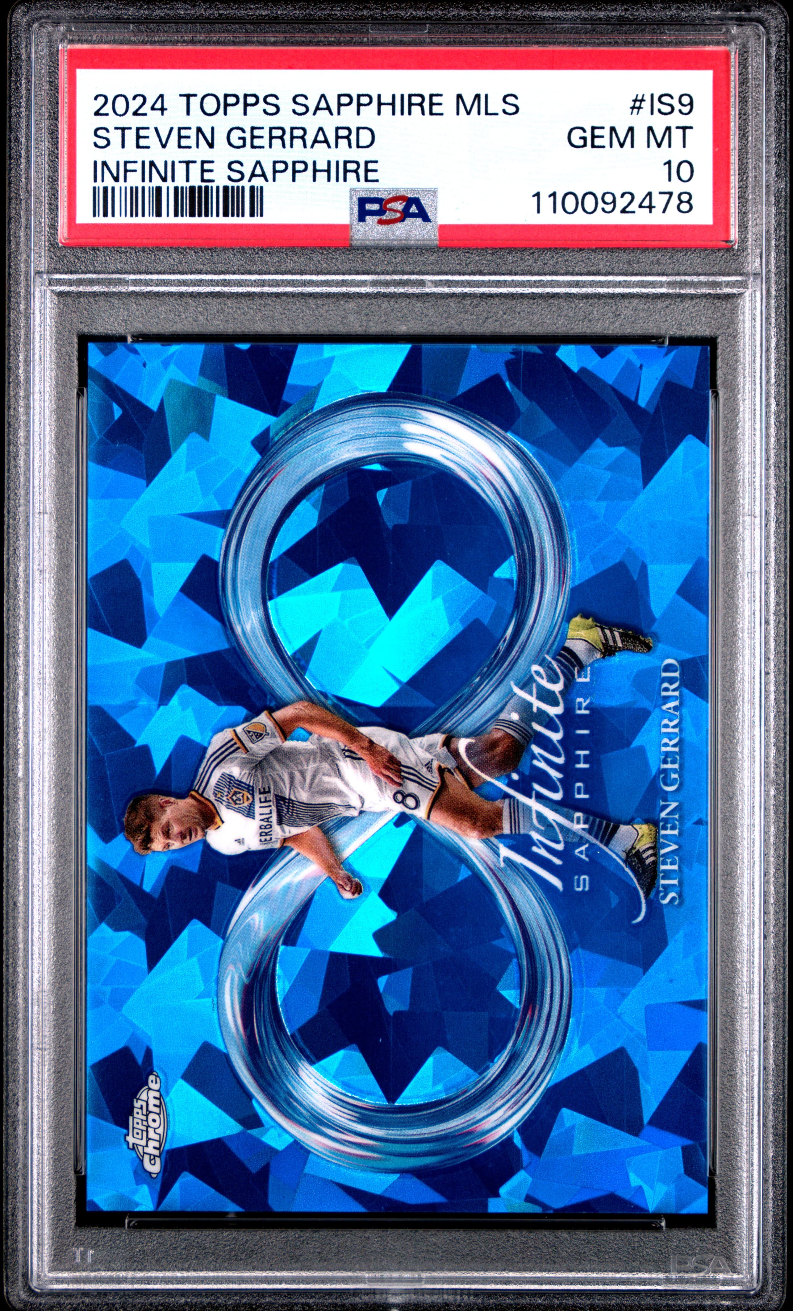 2024 TOPPS CHROME SAPPHIRE MLS INFINITE SAPPHIRE STEVEN GERRARD #IS9 GEM MT 10 110092478