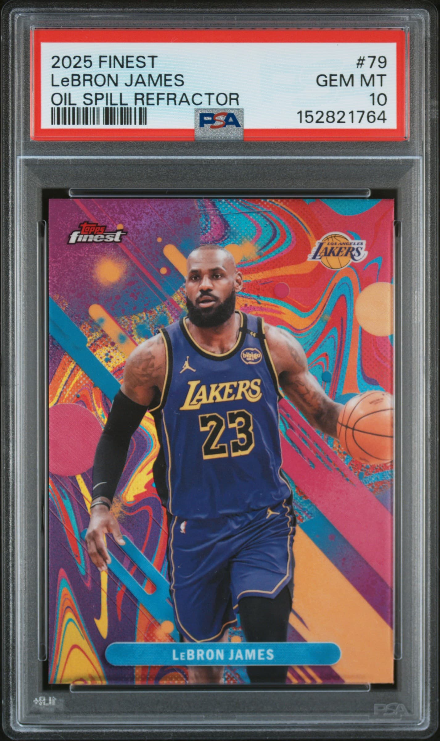 2025 TOPPS FINEST LeBRON JAMES #79 OIL SPILL REFRACTOR GEM MT 10 152821764