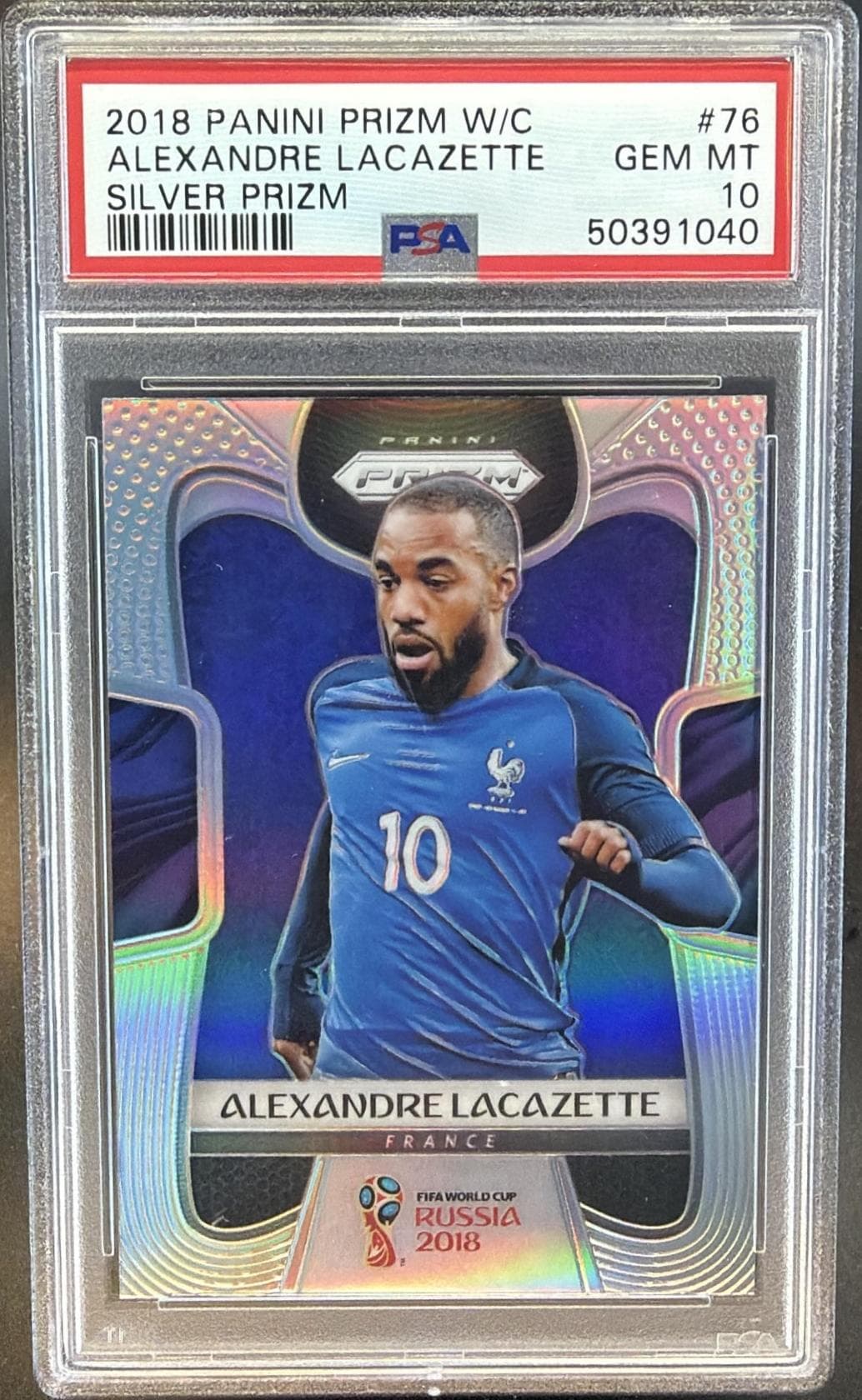 2018 PANINI PRIZM WORLD CUP ALEXANDRE LACAZETTE #76 SILVER PRIZM GEM MT 10 50391040