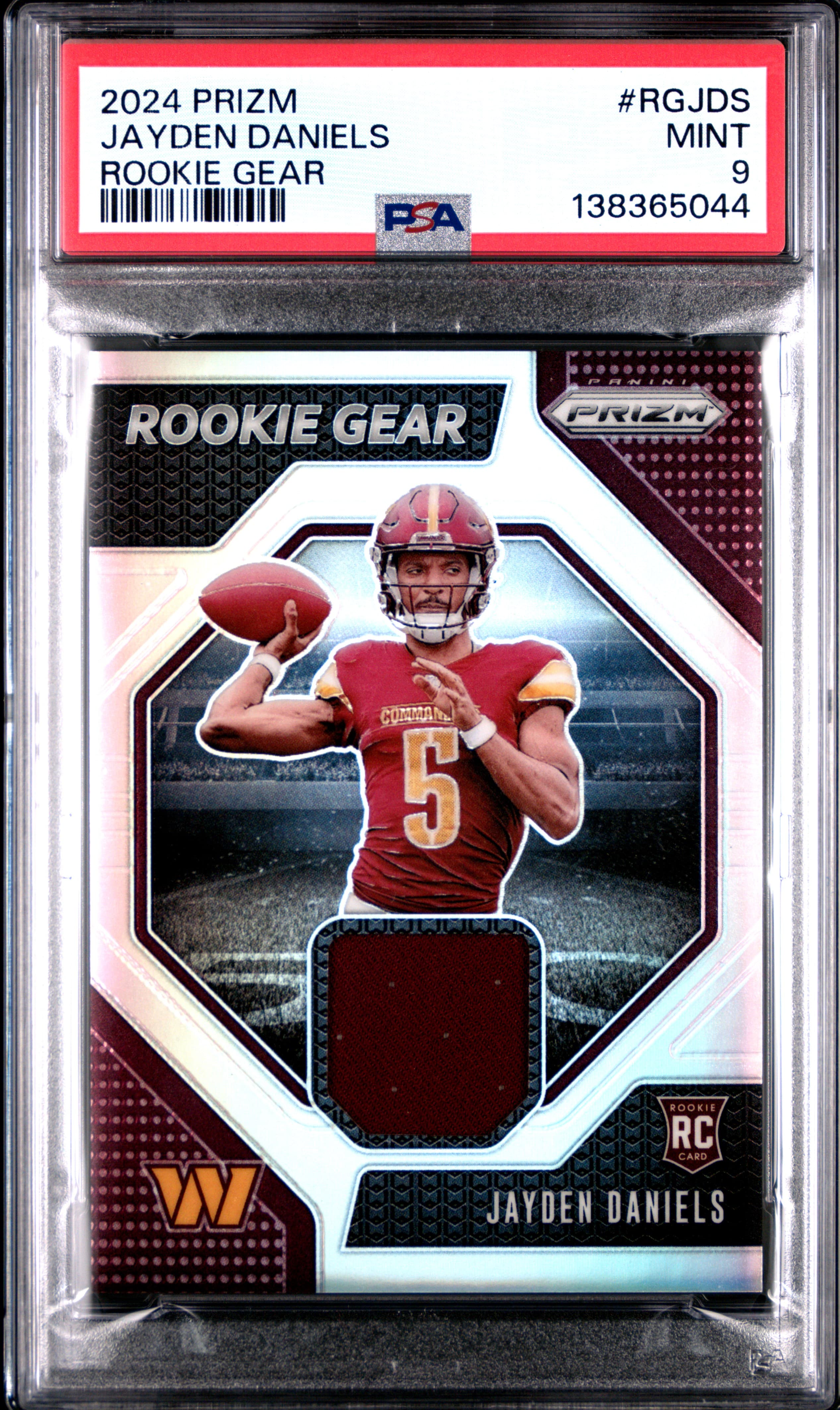 2024 PANINI PRIZM ROOKIE GEAR JAYDEN DANIELS #RGJDS MINT 9 138365044