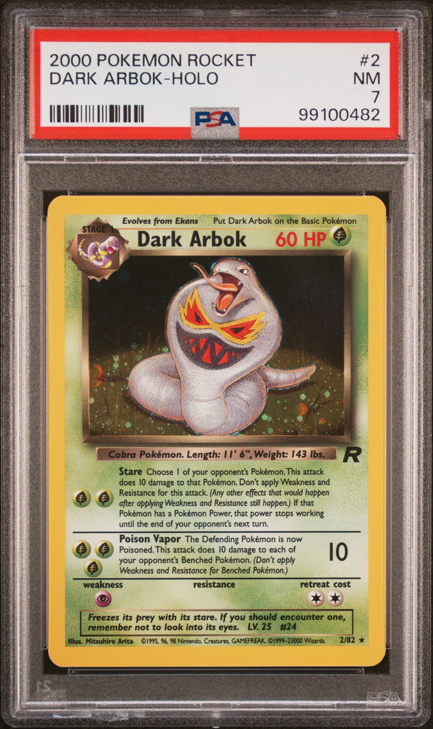 2000 POKEMON ROCKET DARK ARBOK-HOLO #2 NM 7 99100482
