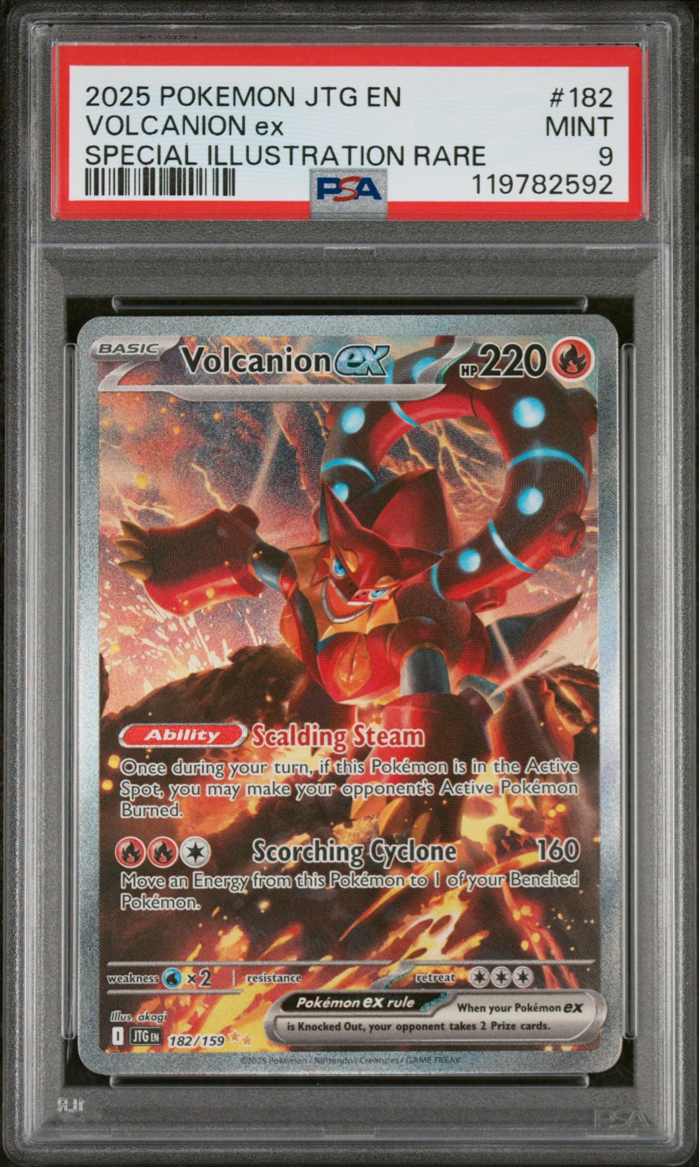 2025 POKEMON JTG EN-JOURNEY TOGETHER VOLCANION ex #182 SPECIAL ILLUSTRATION RARE MINT 9 119782592