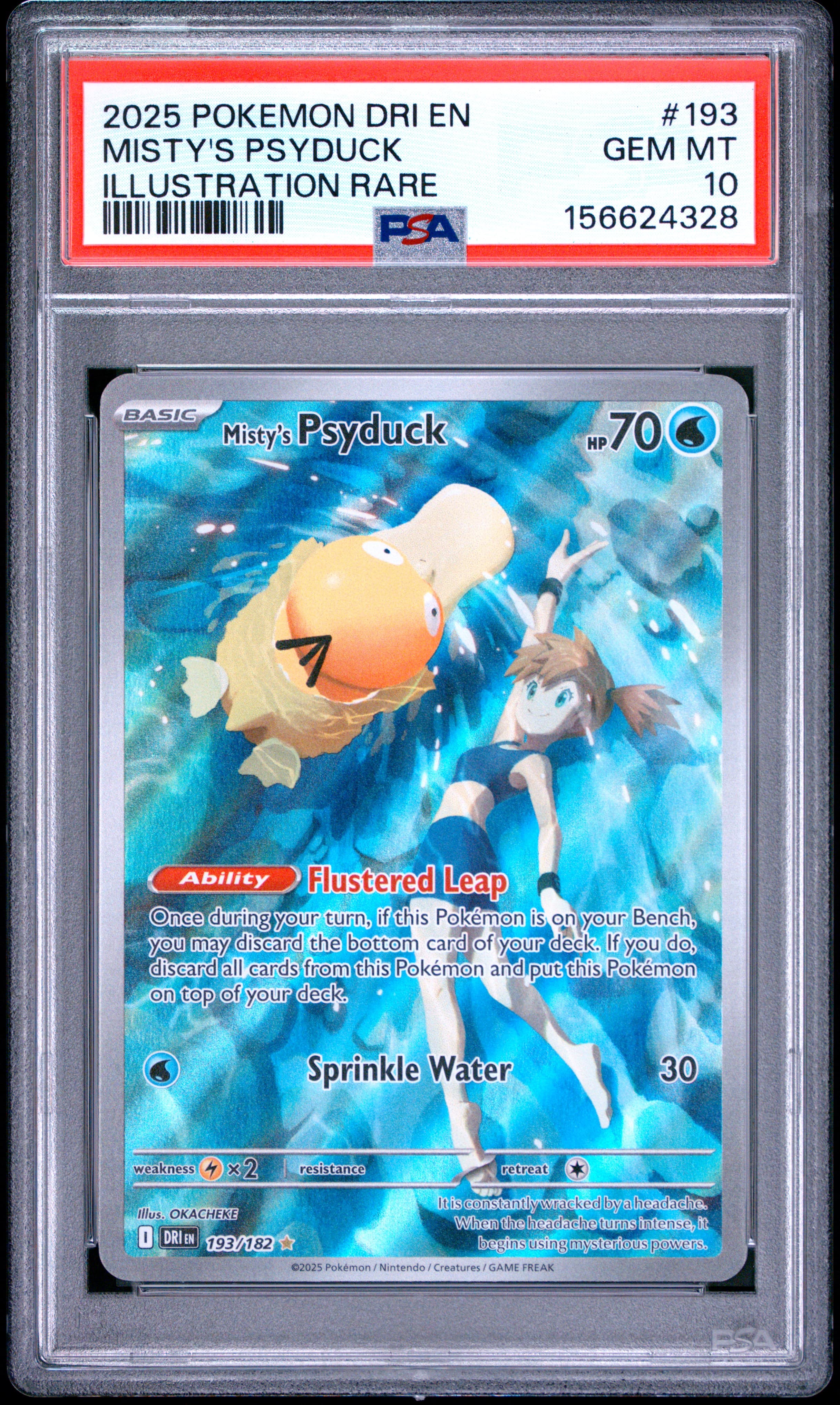 2025 POKEMON DRI EN-DESTINED RIVALS MISTY'S PSYDUCK #193 ILLUSTRATION RARE GEM MT 10 156624328