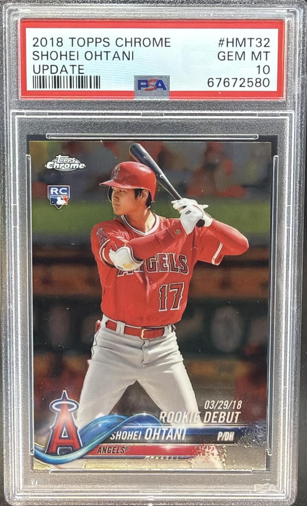2018 TOPPS CHROME UPDATE SHOHEI OHTANI #HMT32 UPDATE GEM MT 10 67672580