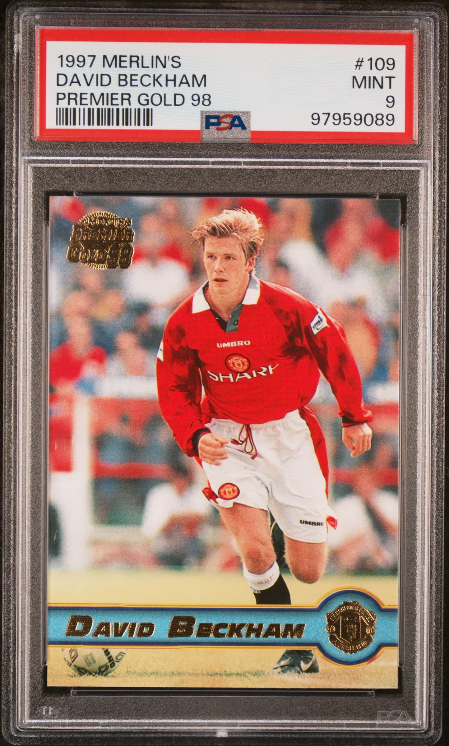 1997 MERLIN'S PREMIER GOLD 98 DAVID BECKHAM #109 PREMIER GOLD 98 MINT 9 97959089