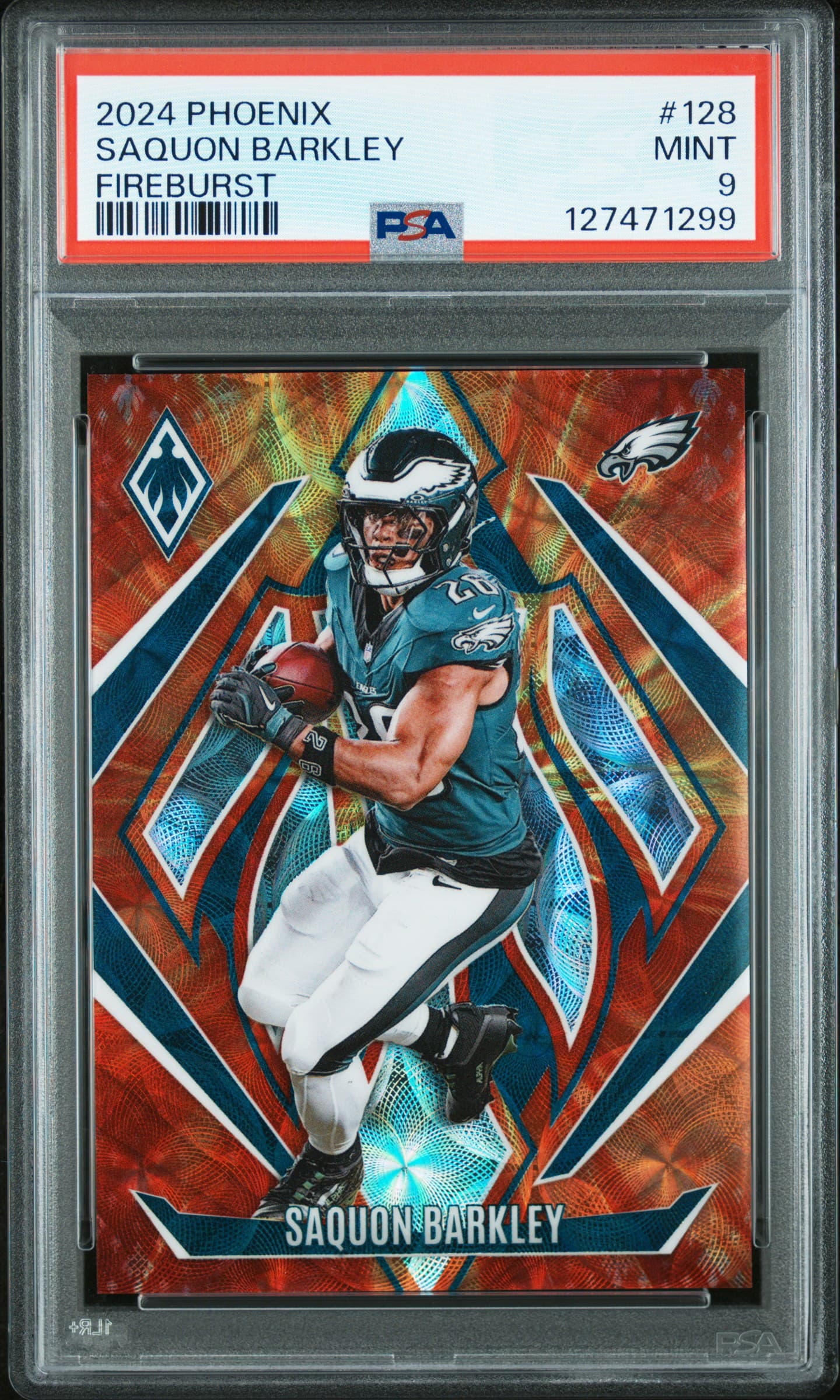 2024 PANINI PHOENIX SAQUON BARKLEY #128 FIREBURST MINT 9 127471299