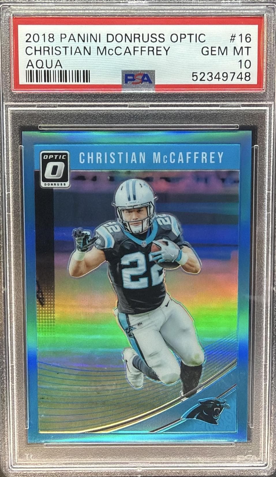 2018 PANINI DONRUSS OPTIC CHRISTIAN McCAFFREY #16 AQUA GEM MT 10 52349748