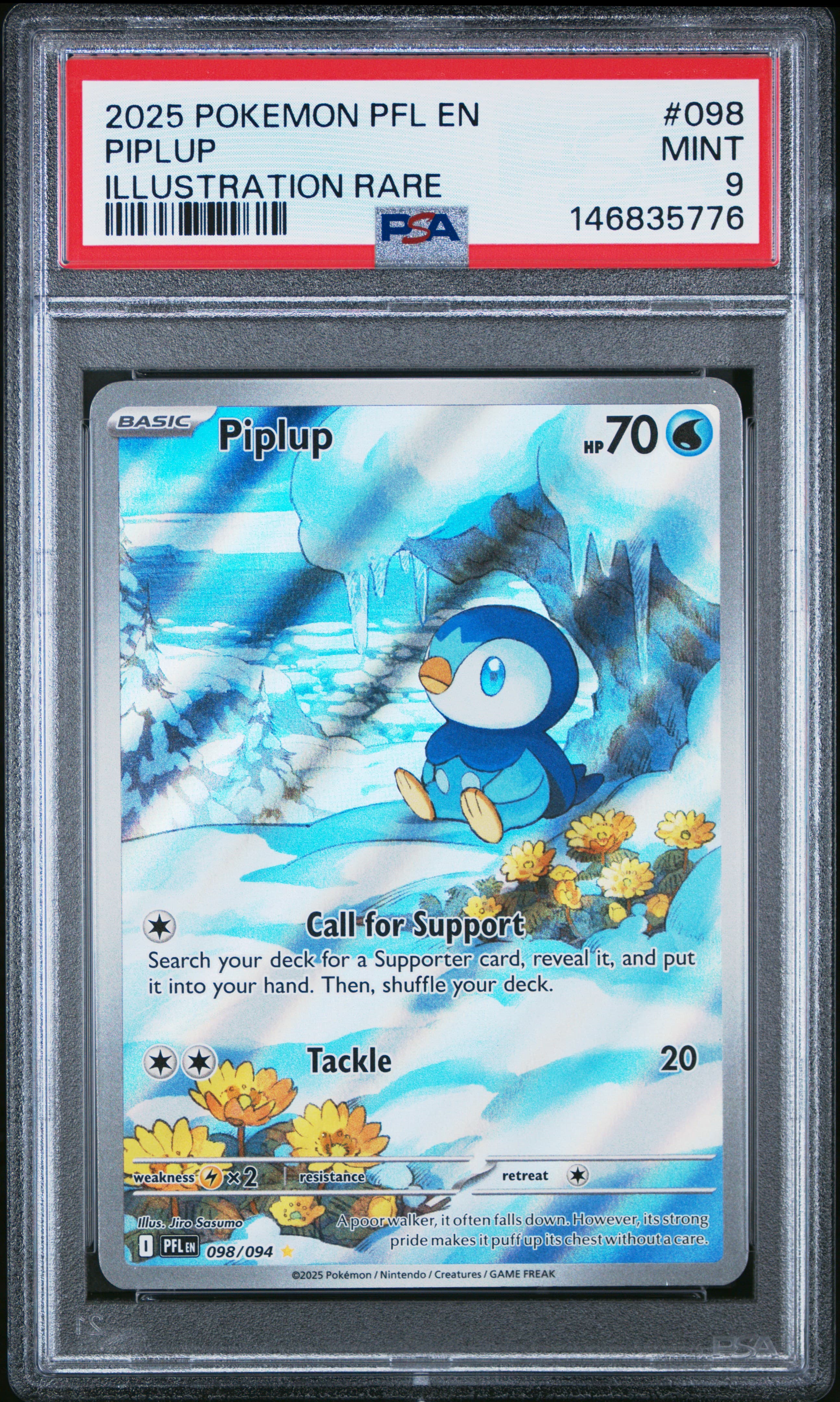 2025 POKEMON PFL EN-PHANTASMAL FLAMES PIPLUP #098 ILLUSTRATION RARE MINT 9 146835776