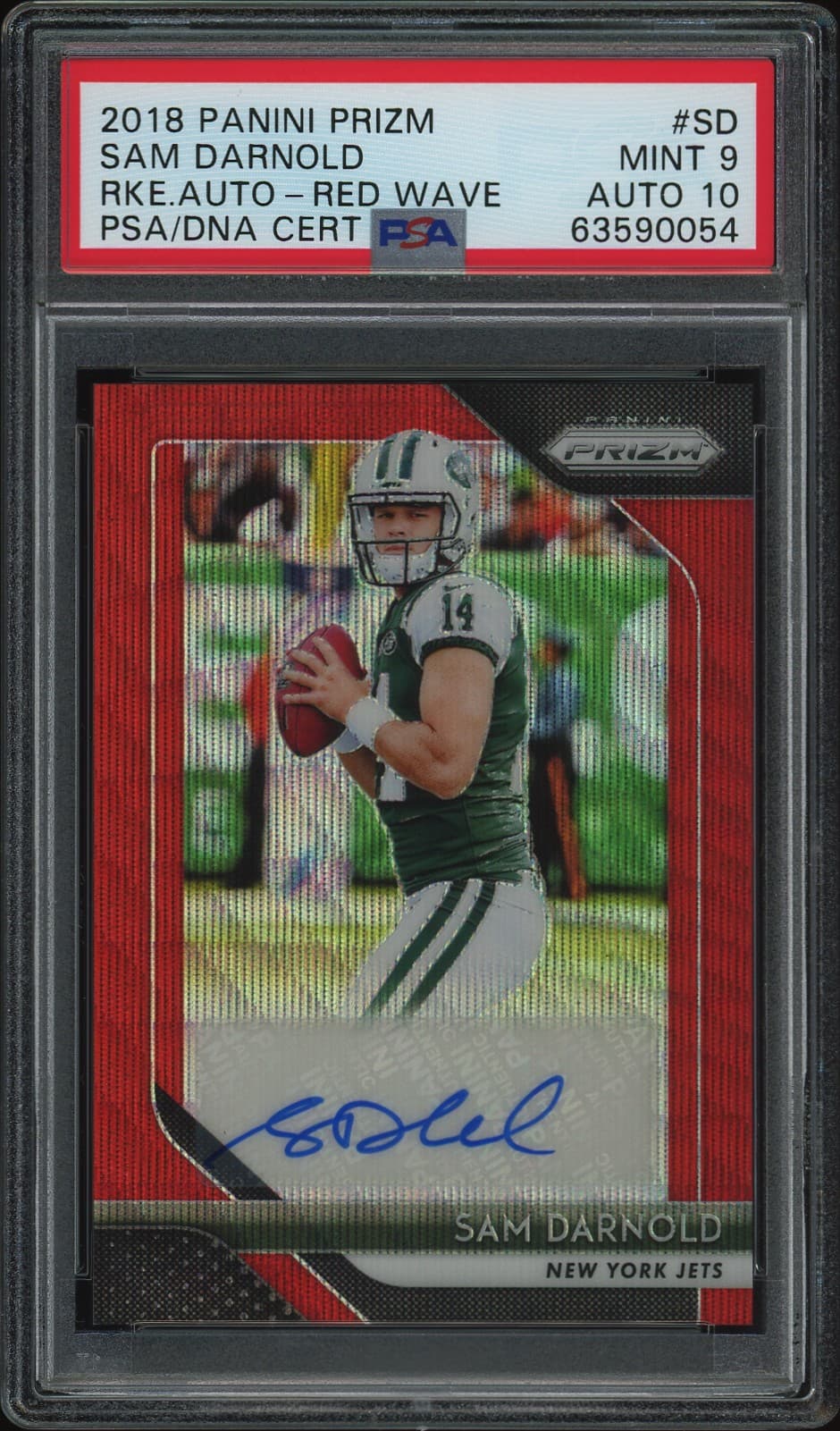 2018 PANINI PRIZM ROOKIE AUTOGRAPHS SAM DARNOLD #SD RKE.AUTO-RED WAVE MINT 9 63590054