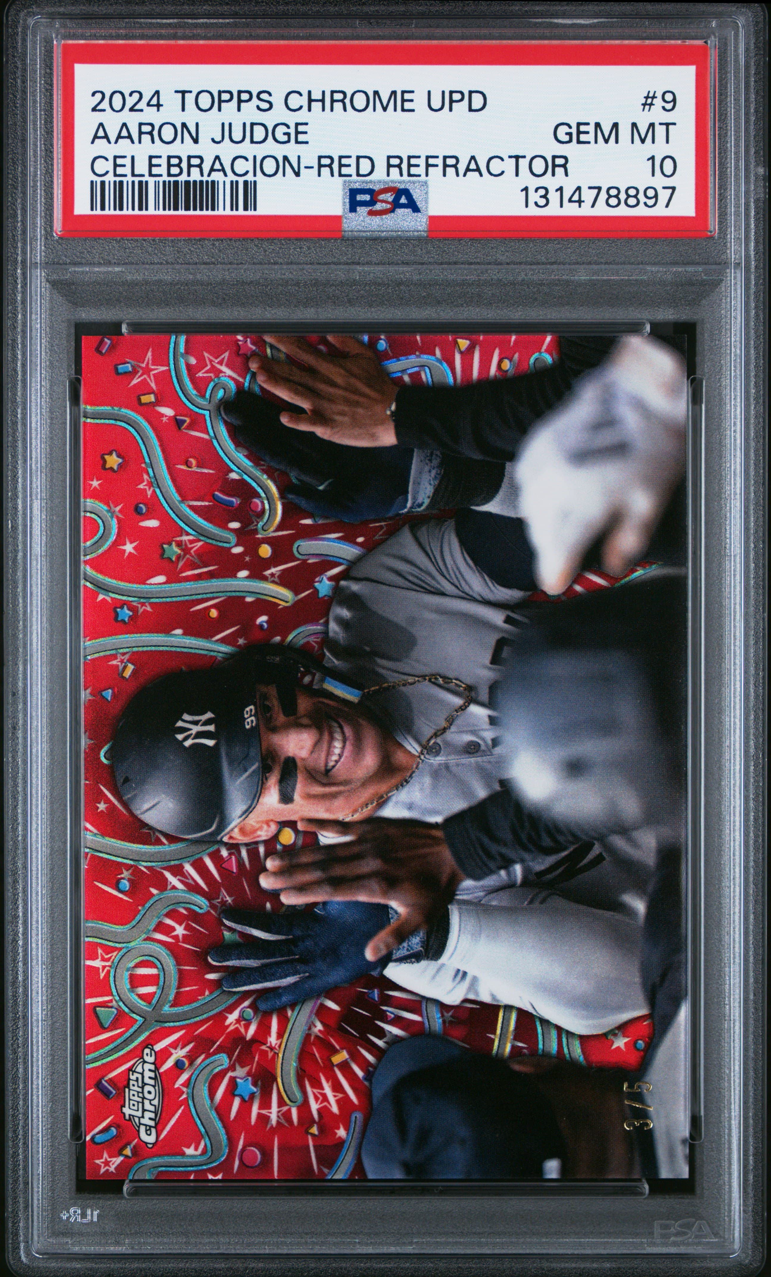 2024 TOPPS CHROME UPDATE CELEBRACION AARON JUDGE #9 CELEBRACION-RED REFRACTOR GEM MT 10 131478897