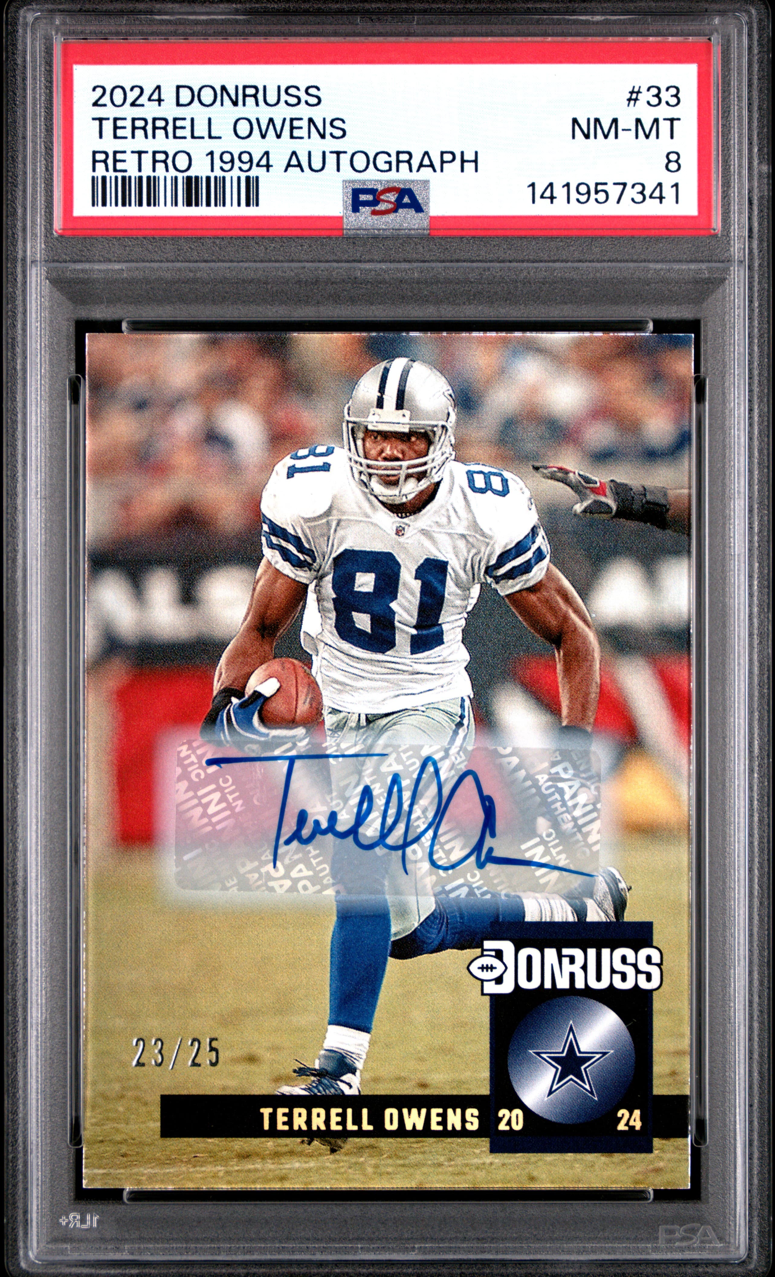 2024 PANINI DONRUSS RETRO 1994 AUTOGRAPHS TERRELL OWENS #33 NM-MT 8 141957341