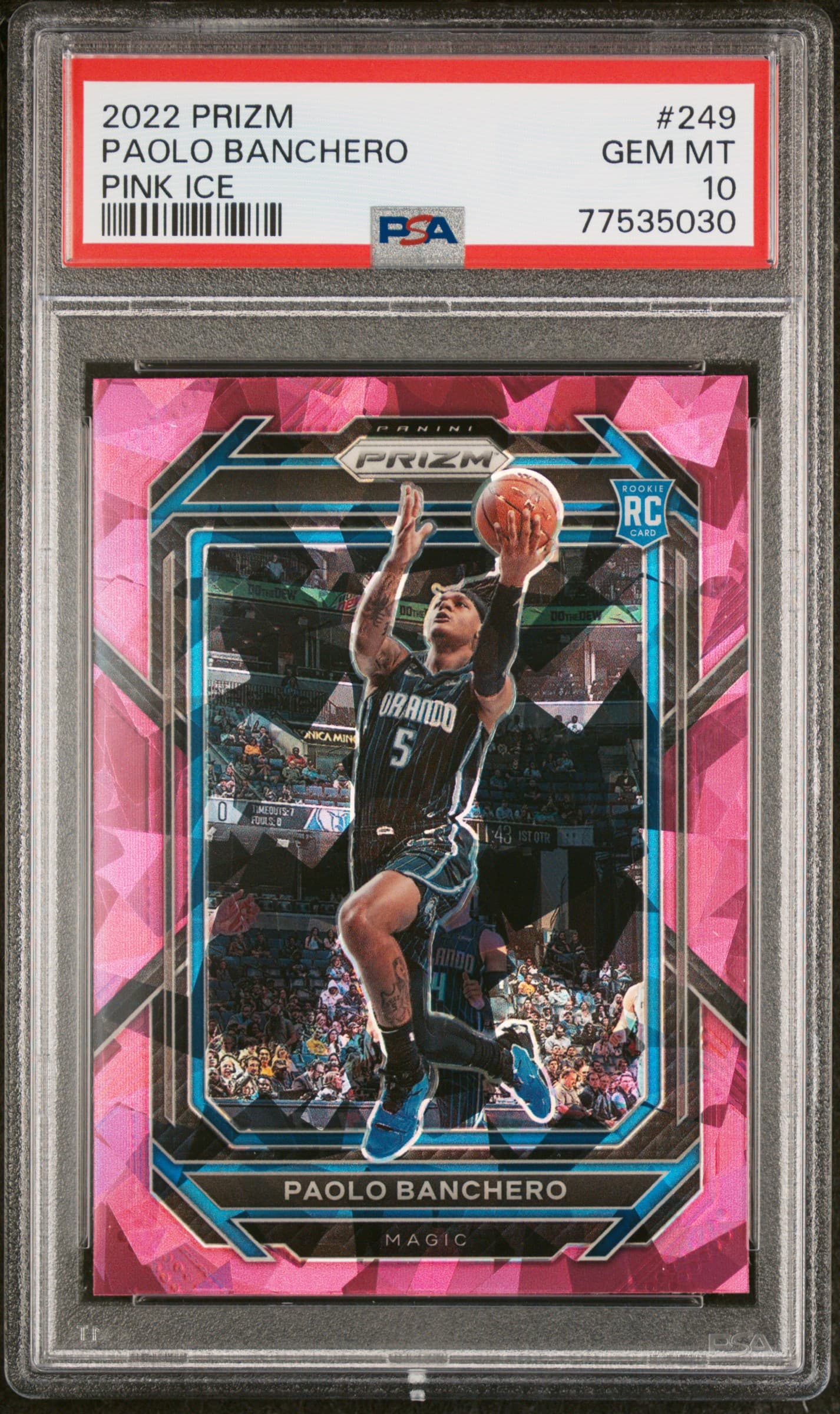 2022 PANINI PRIZM PAOLO BANCHERO #249 PINK ICE GEM MT 10 77535030