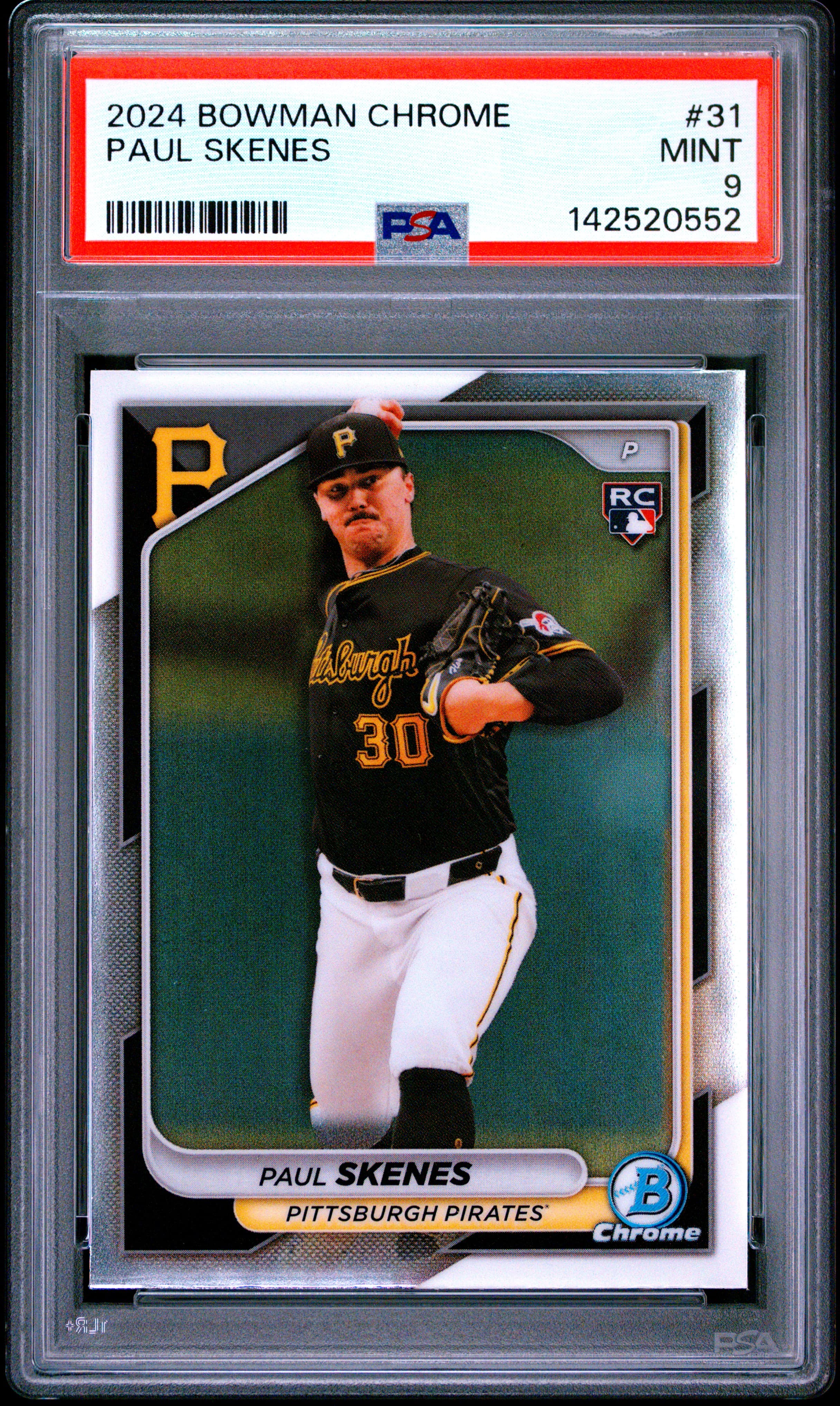 2024 BOWMAN CHROME PAUL SKENES #31 MINT 9 142520552