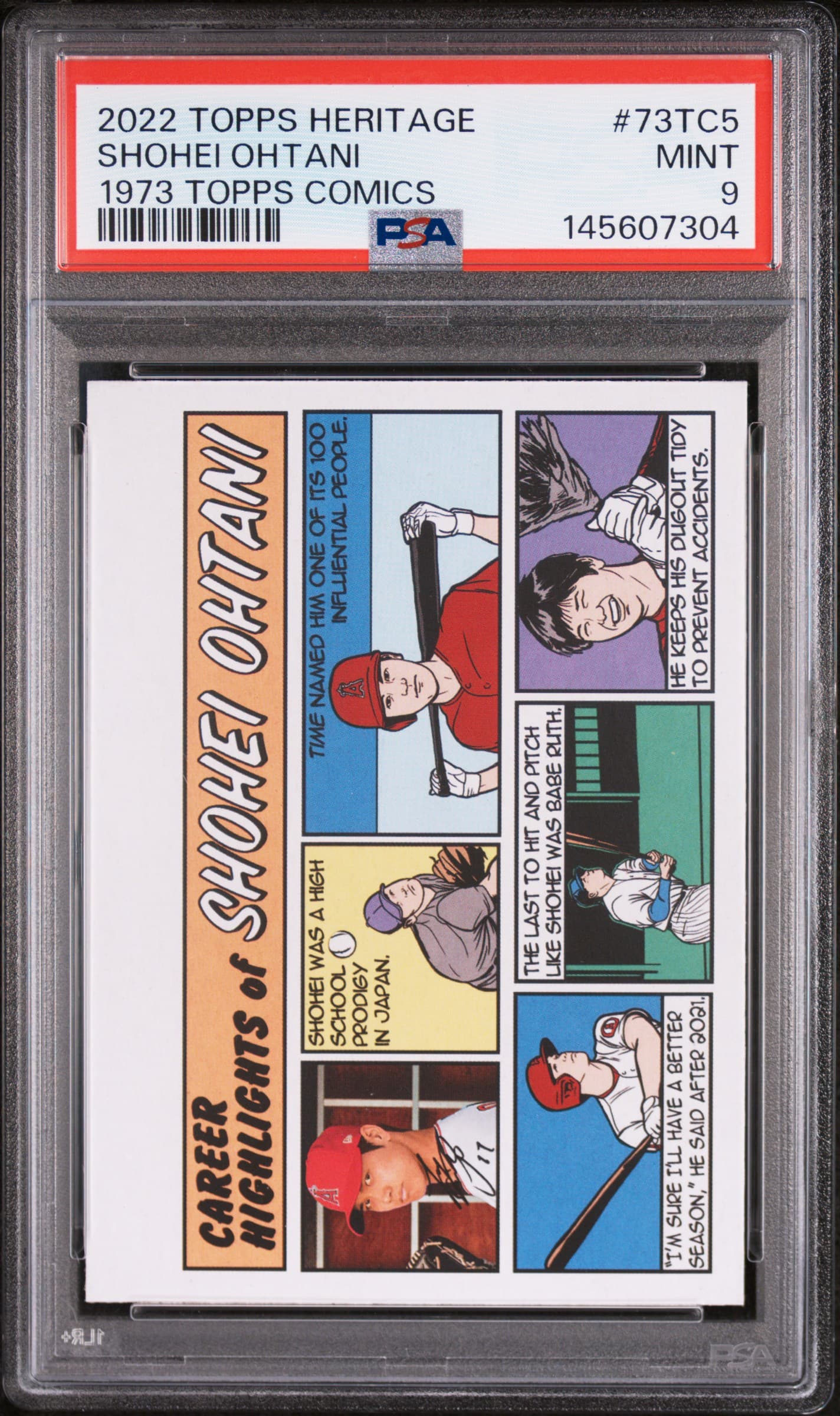 2022 TOPPS HERITAGE 1973 TOPPS COMICS SHOHEI OHTANI #73TC5 1973 TOPPS COMICS MINT 9 145607304