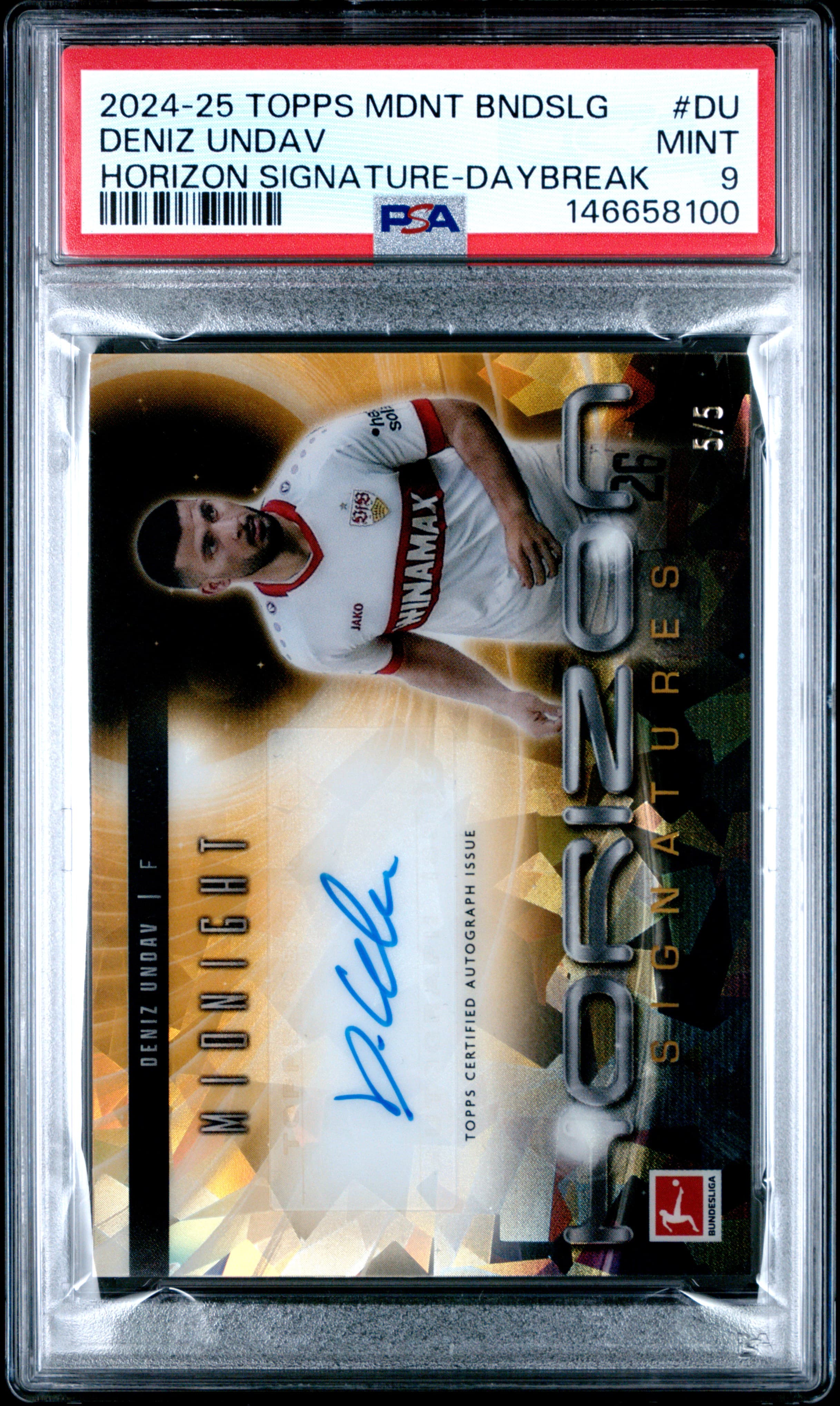 2024-25 TOPPS MIDNIGHT BUNDESLIGA HORIZON SIGNATURES DENIZ UNDAV #DU HORIZON SIGNATURE-DAYBREAK MINT 9 146658100