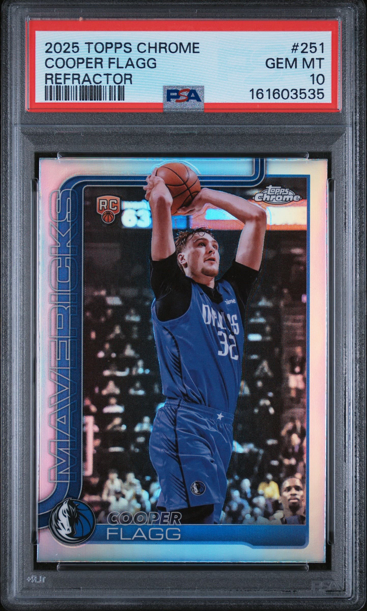 2025 TOPPS CHROME COOPER FLAGG #251 REFRACTOR GEM MT 10 161603535